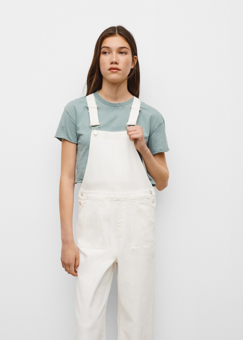 Denim culotte dungarees - Details of the article 1