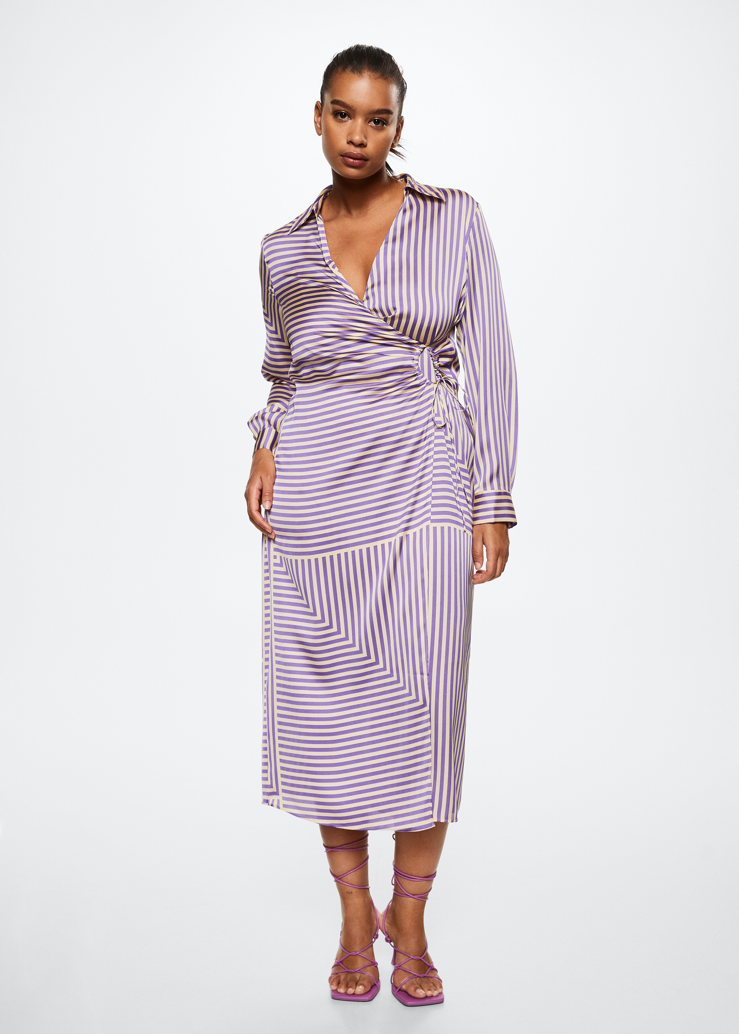Striped satin dress - Details of the article 3