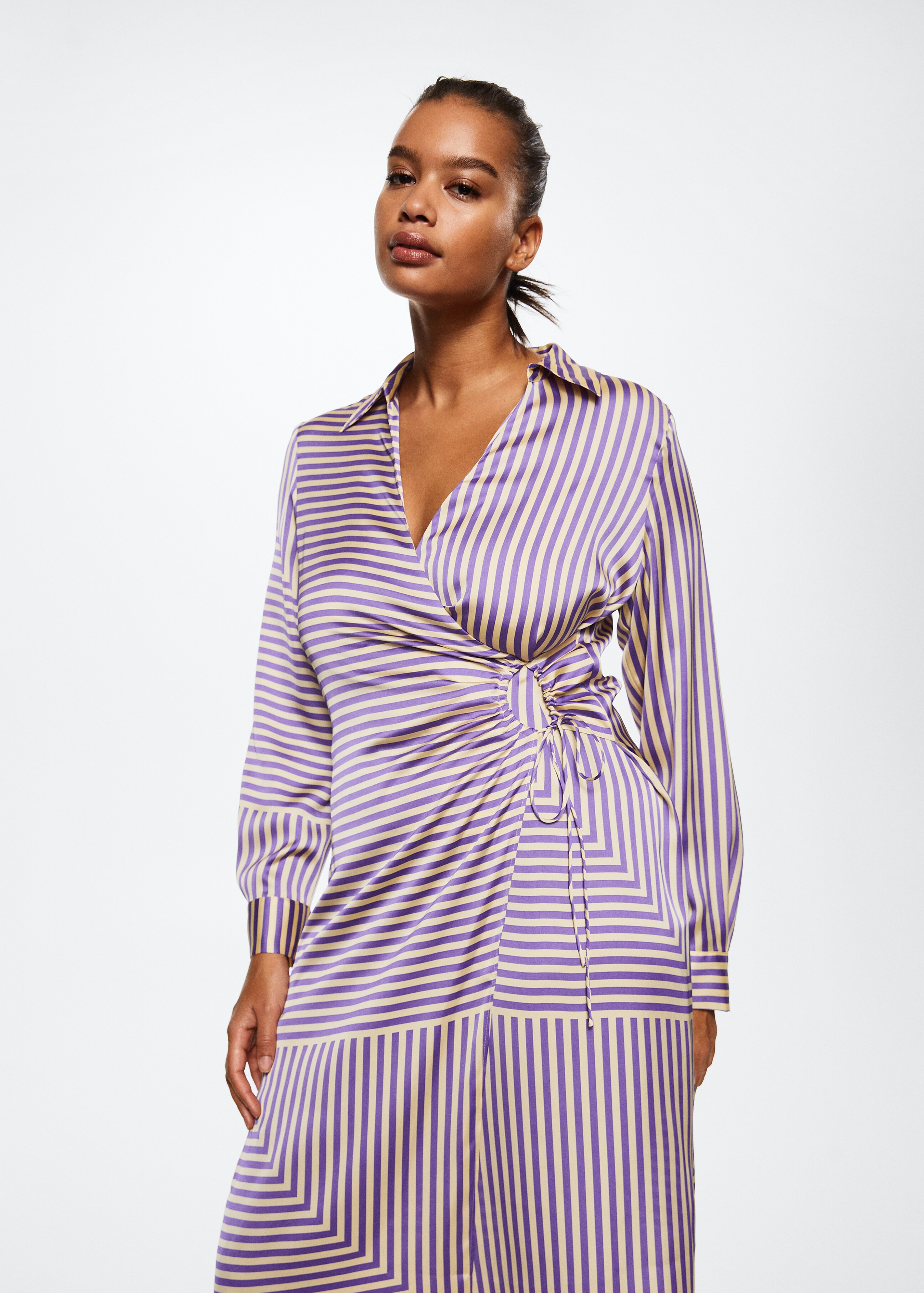 Striped satin dress - Details of the article 4
