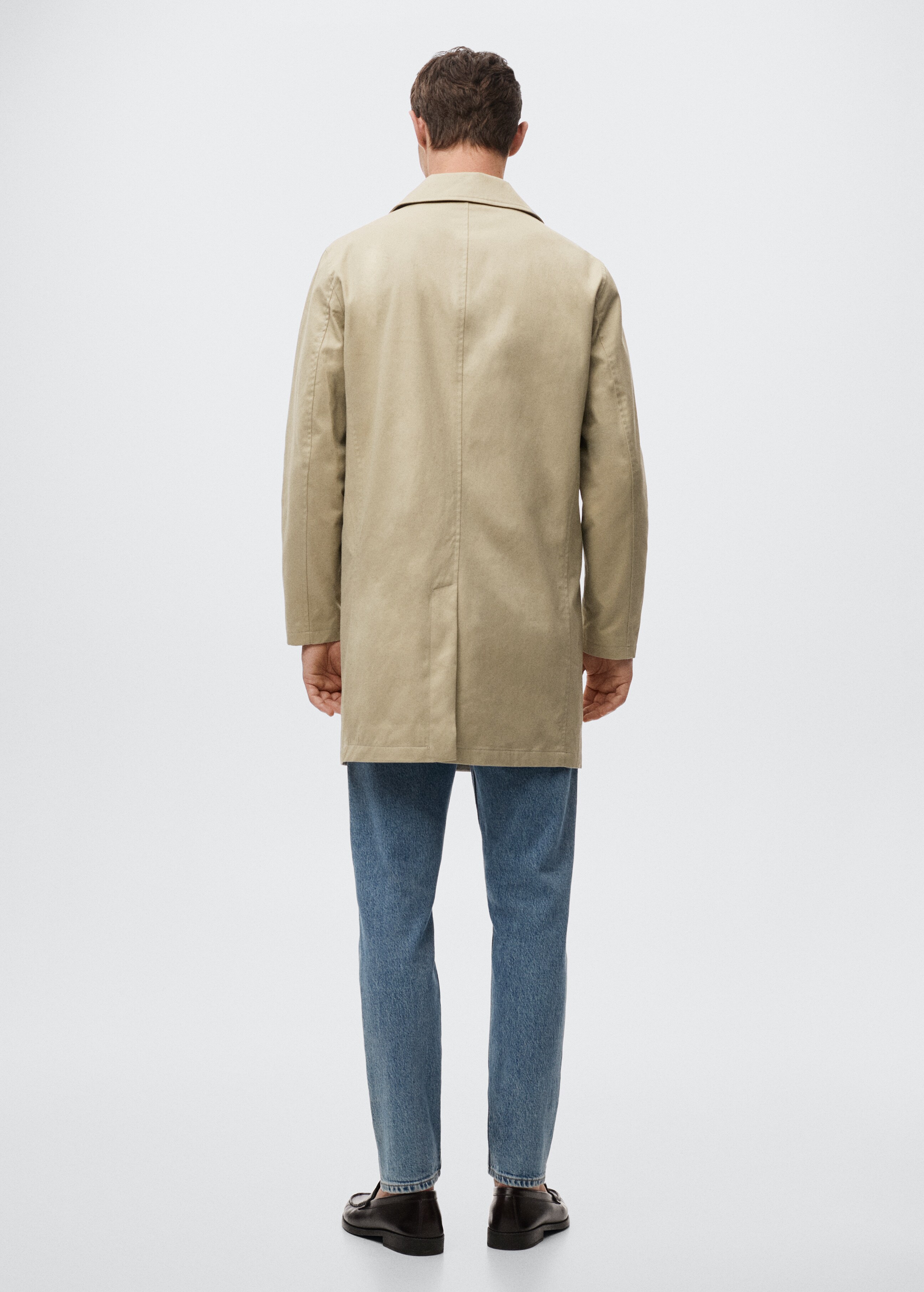 Water-repellent cotton trench coat - Reverse of the article