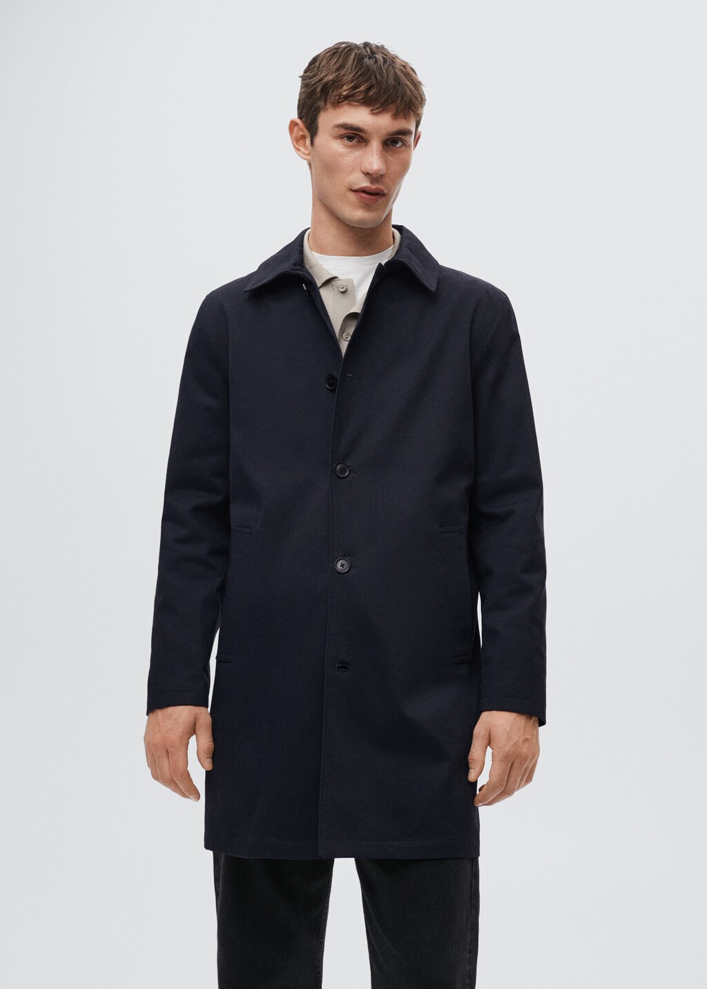 Water-repellent cotton trench coat - Medium plane