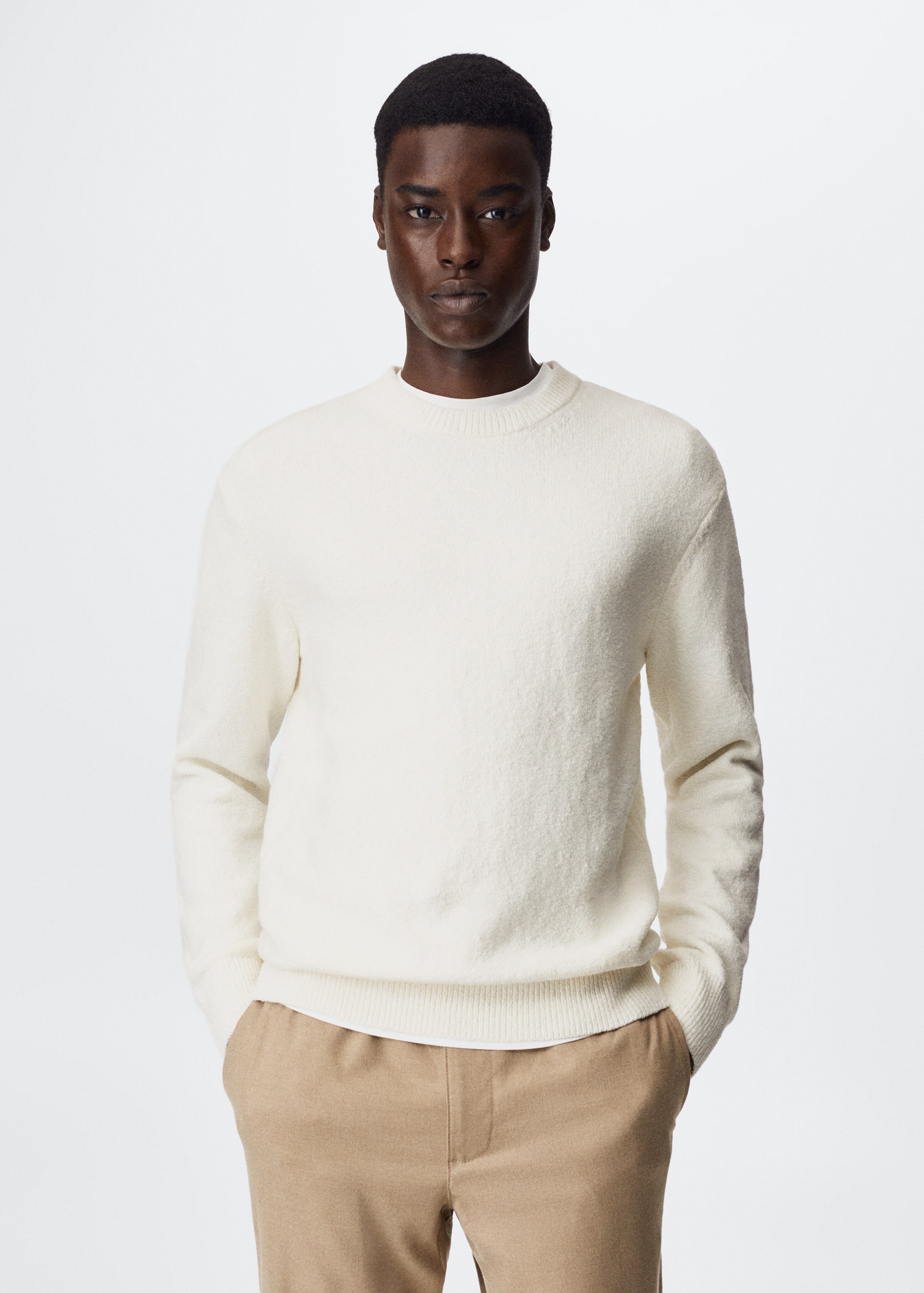 Textured cotton sweater - Medium plane