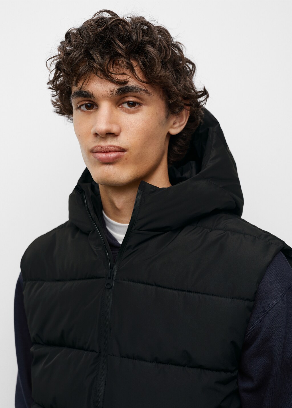 Down feather gilet with hood Boys MANGO OUTLET Romania