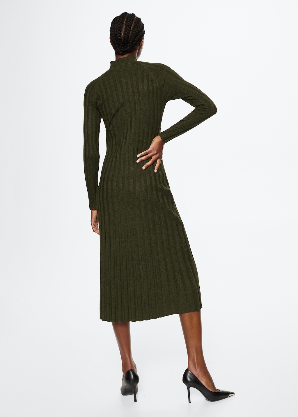 Knitted Perkins neck dress - Reverse of the article