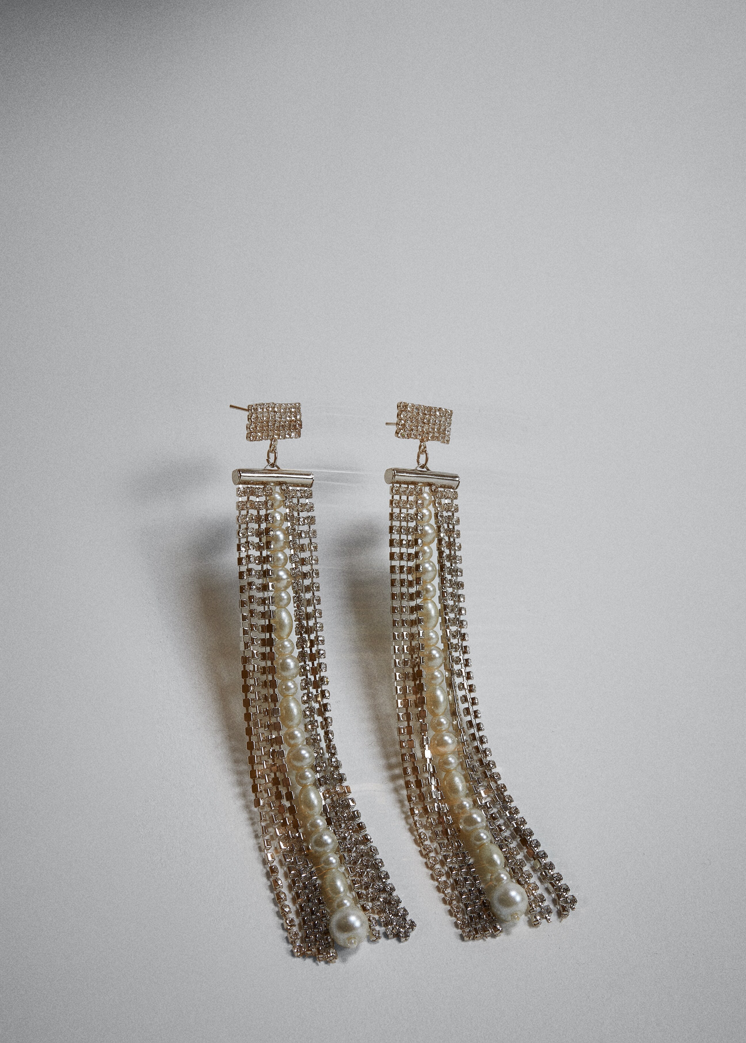Boucles d'oreilles cascade cristal avec perles - Détail de l'article 2