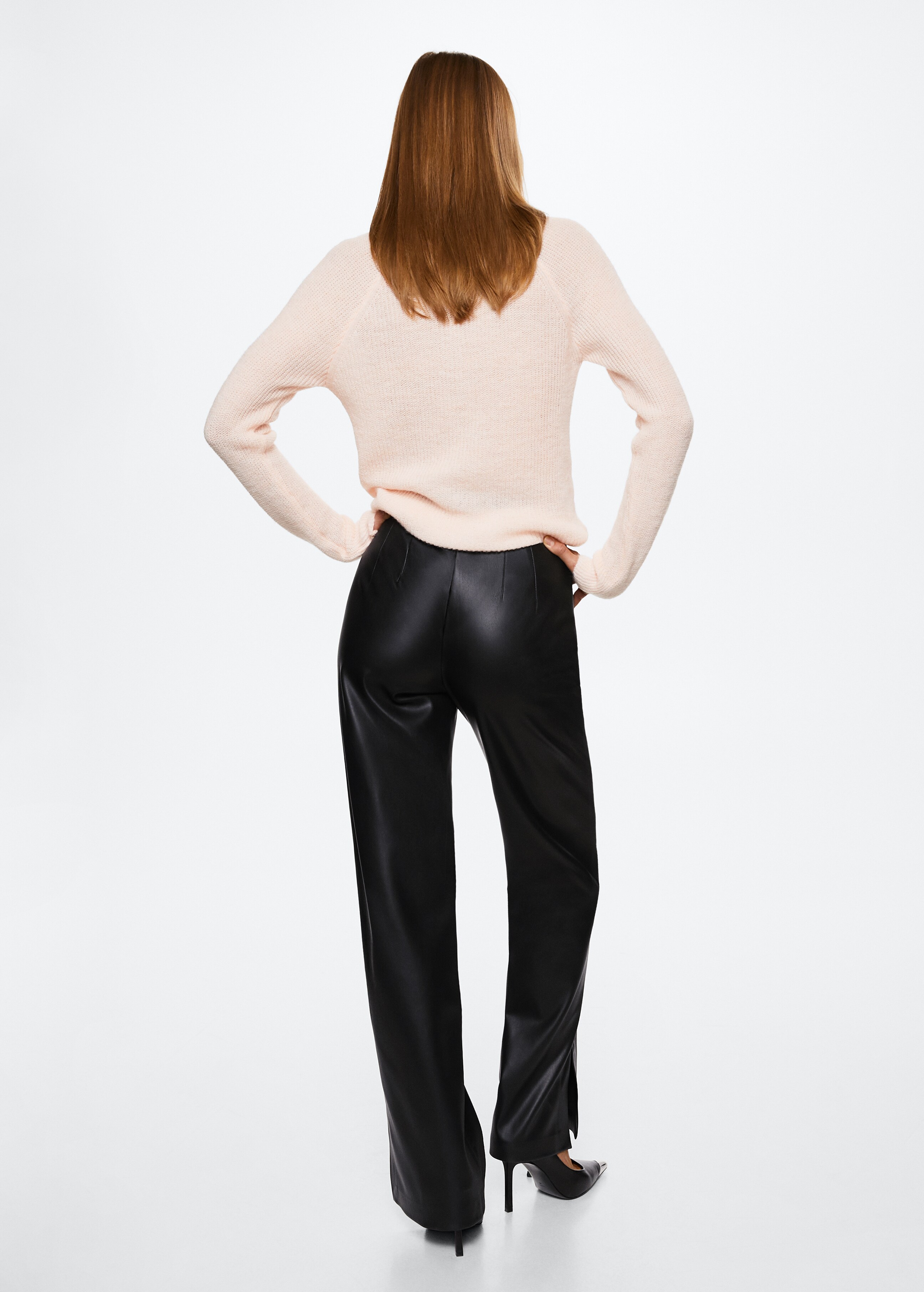 Leather-effect straight trousers - Reverse of the article