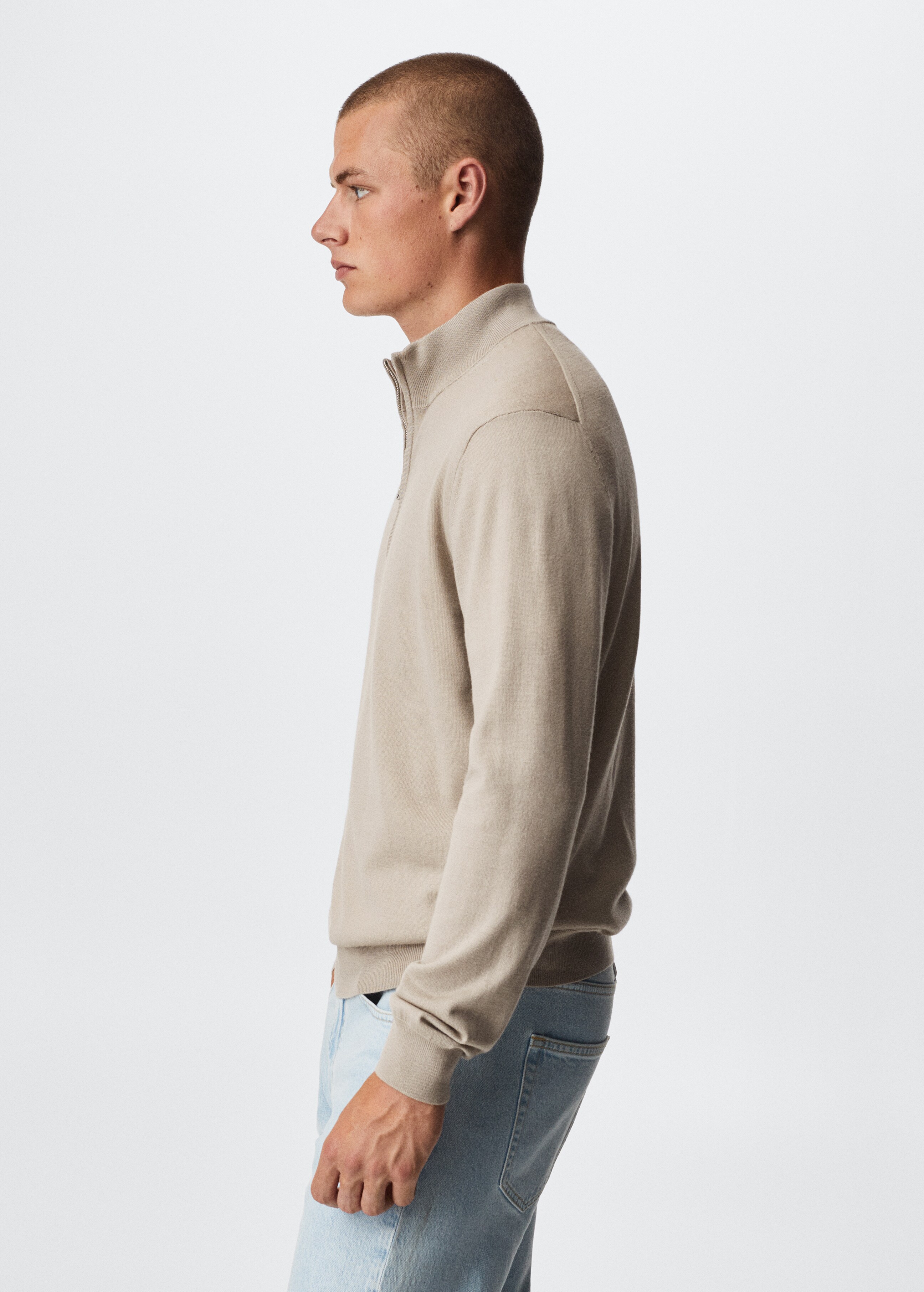 Wool zip neck jumper - Details of the article 2