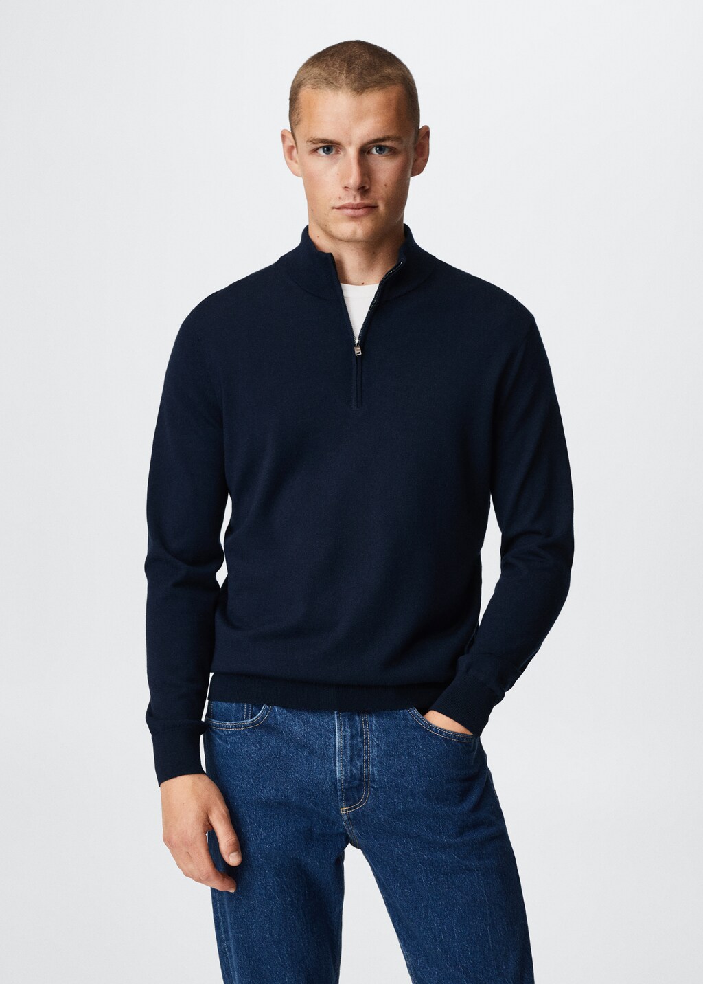 Wool zip neck jumper - Medium plane