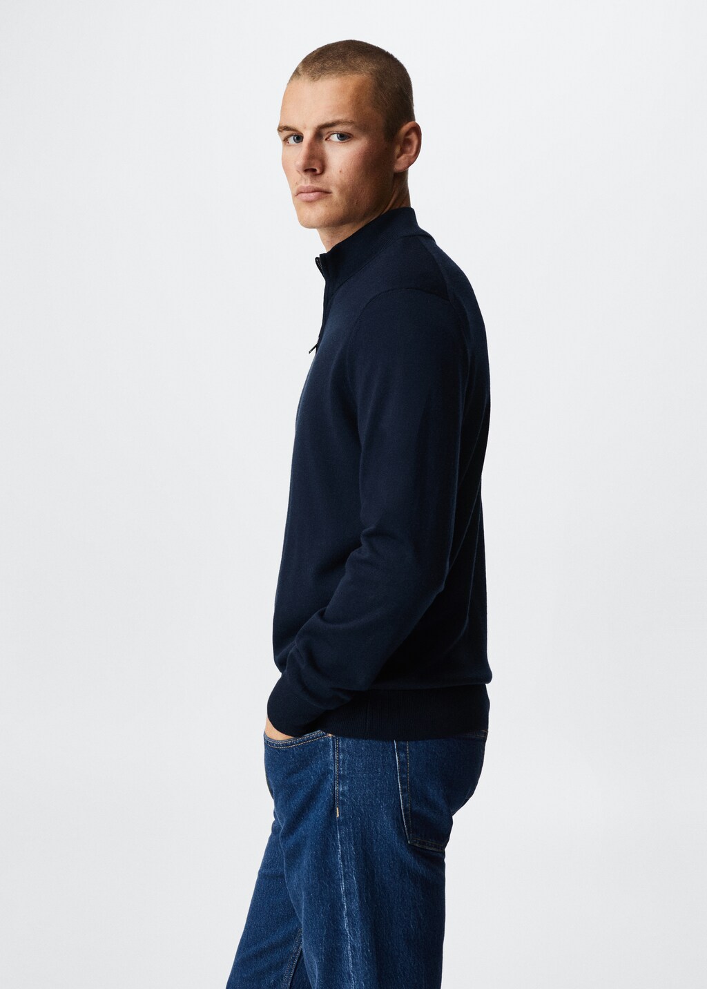 Wool zip neck jumper - Details of the article 2