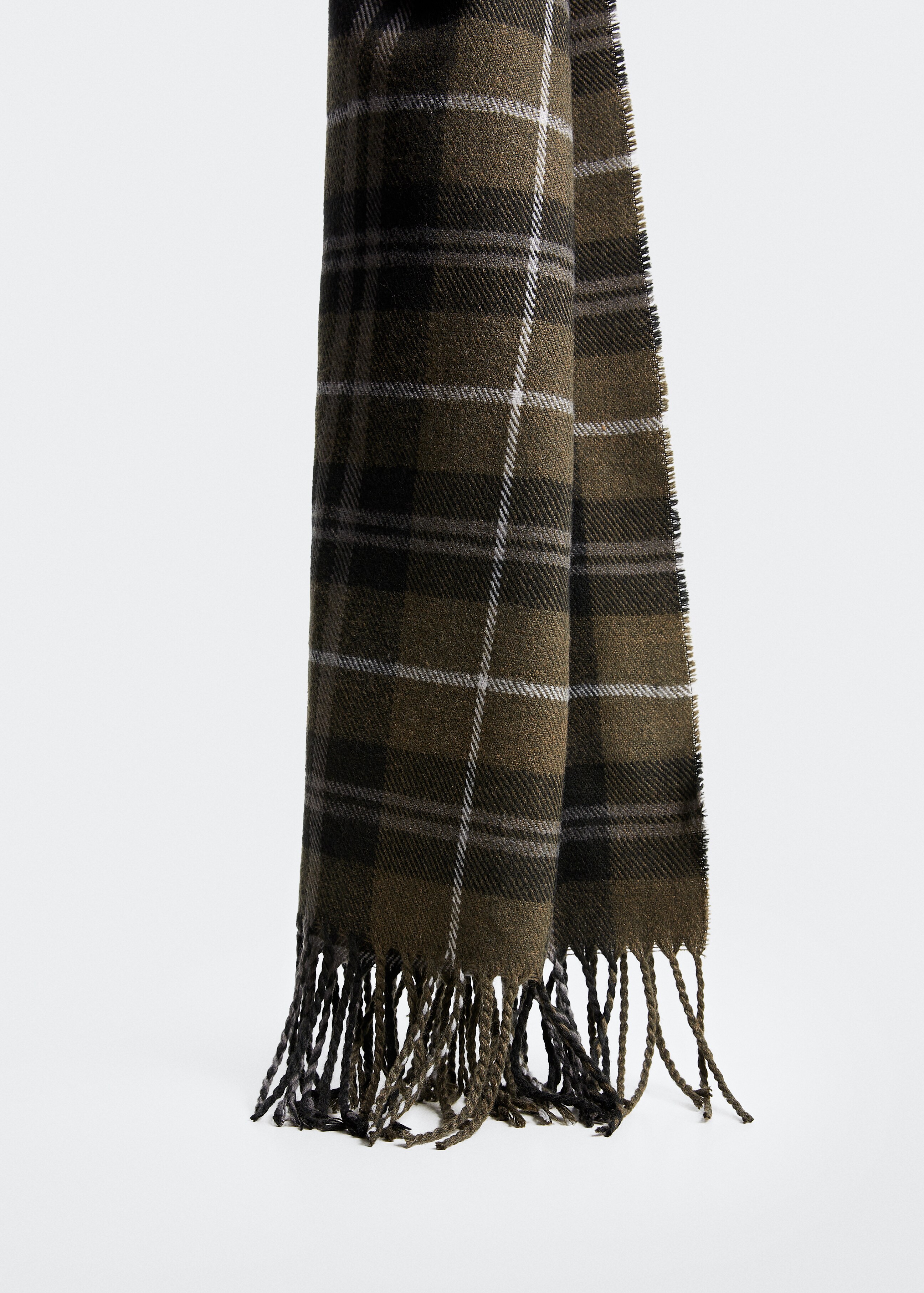 Fringed check scarf - Details of the article 1