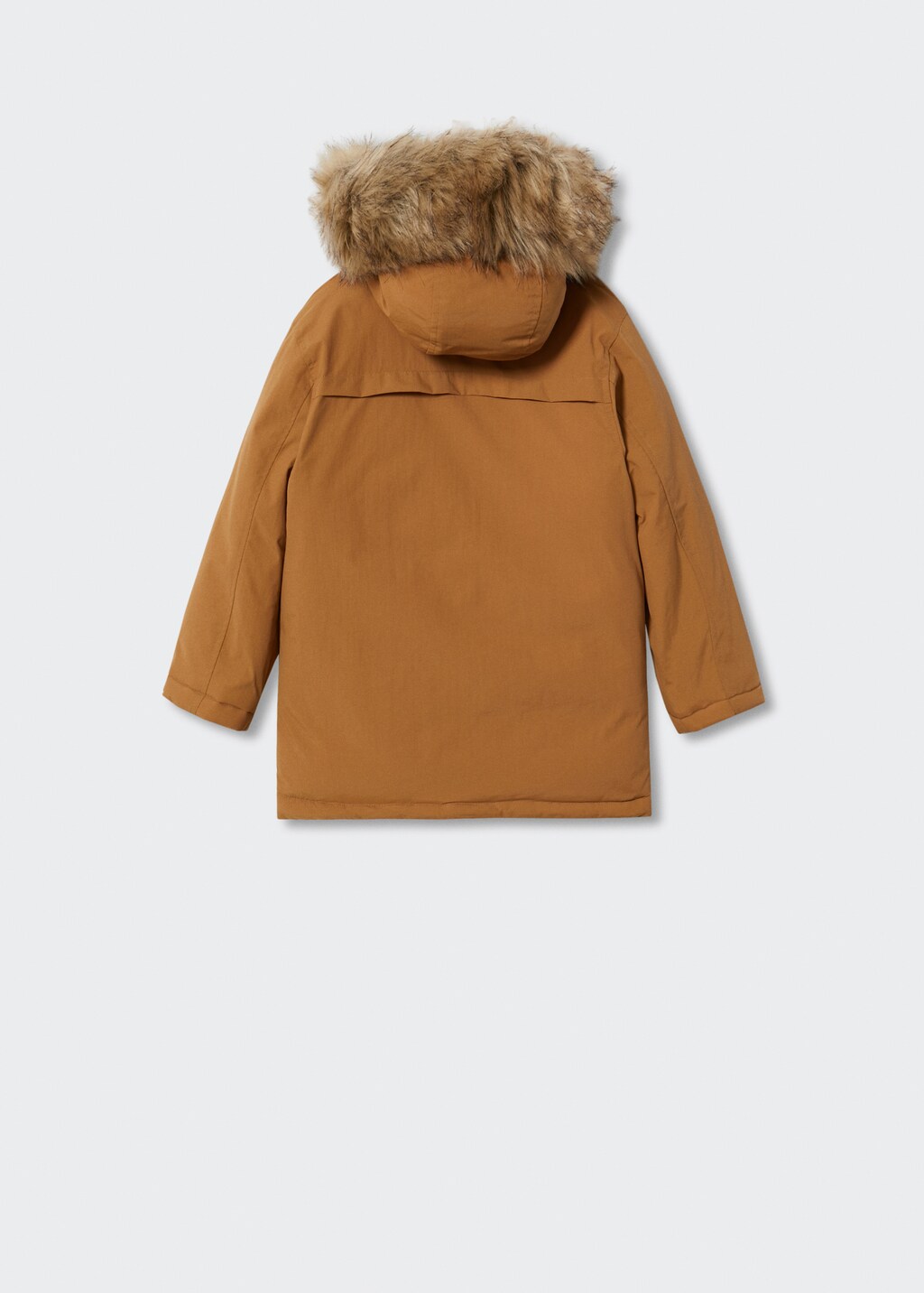 Anorak with detachable fur-effect hood  - Reverse of the article