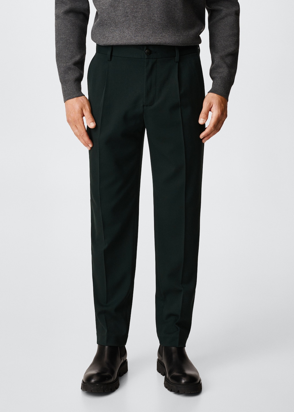 Cotton pleated trousers