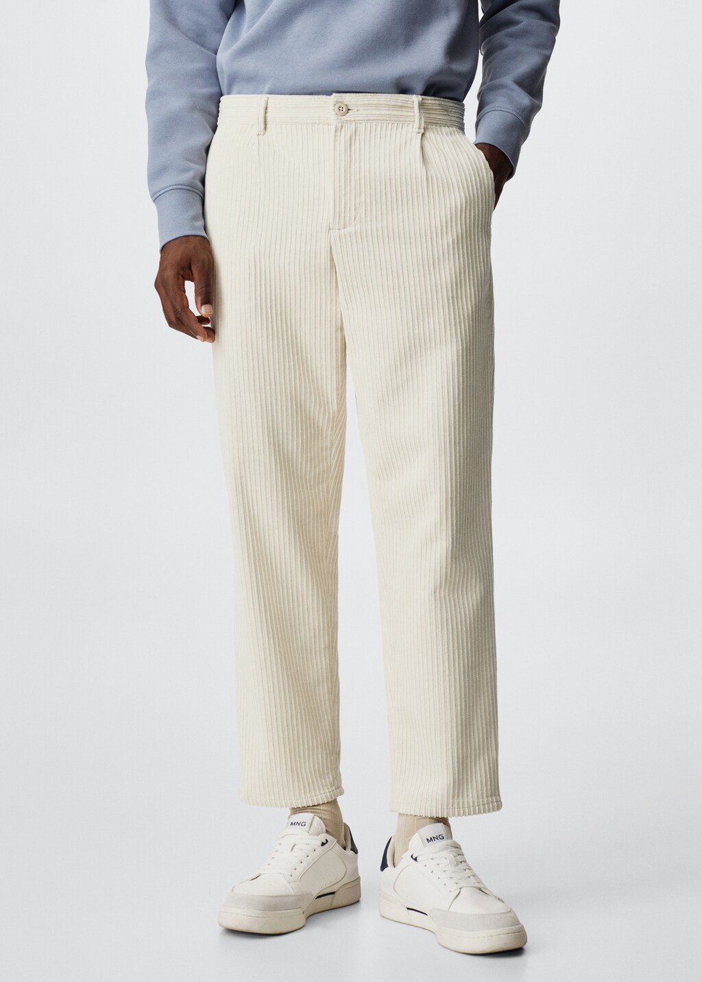 Regular fit corduroy trousers - Medium plane