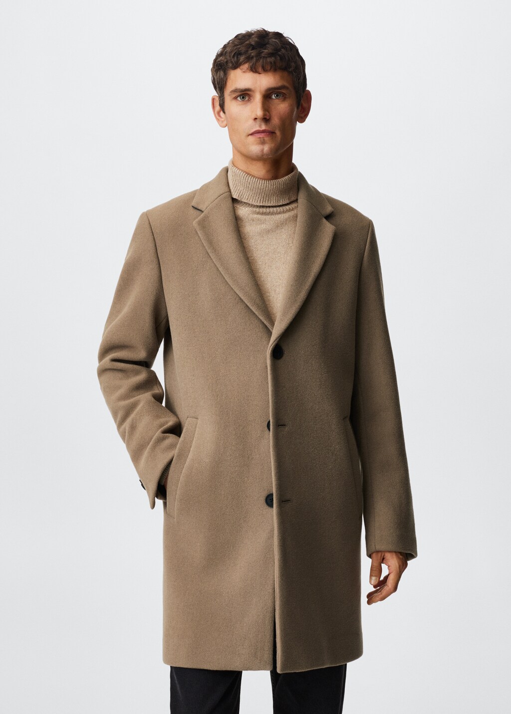 Recycled wool coat with hood - Details of the article 4