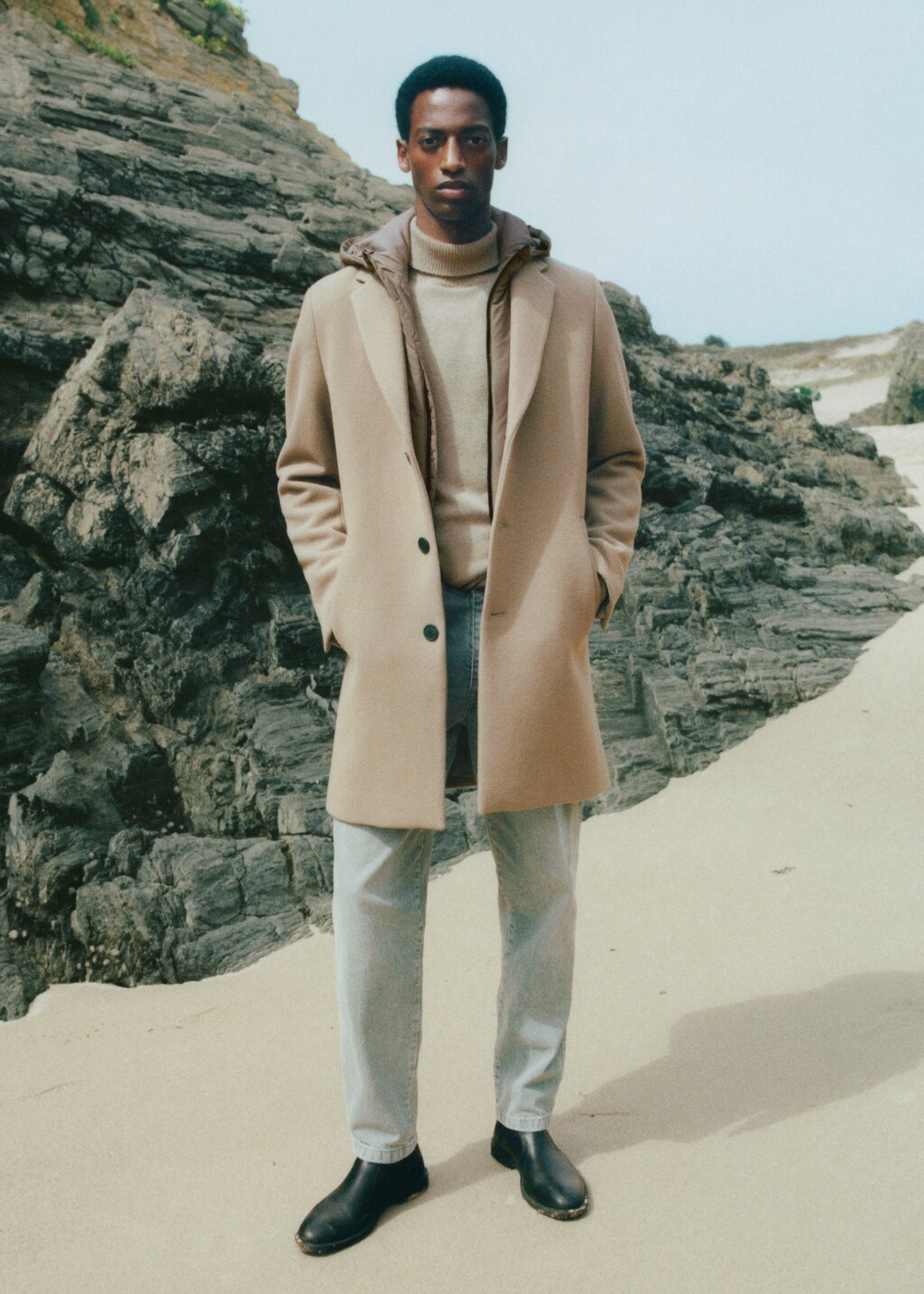 Recycled wool coat with hood - Details of the article 6