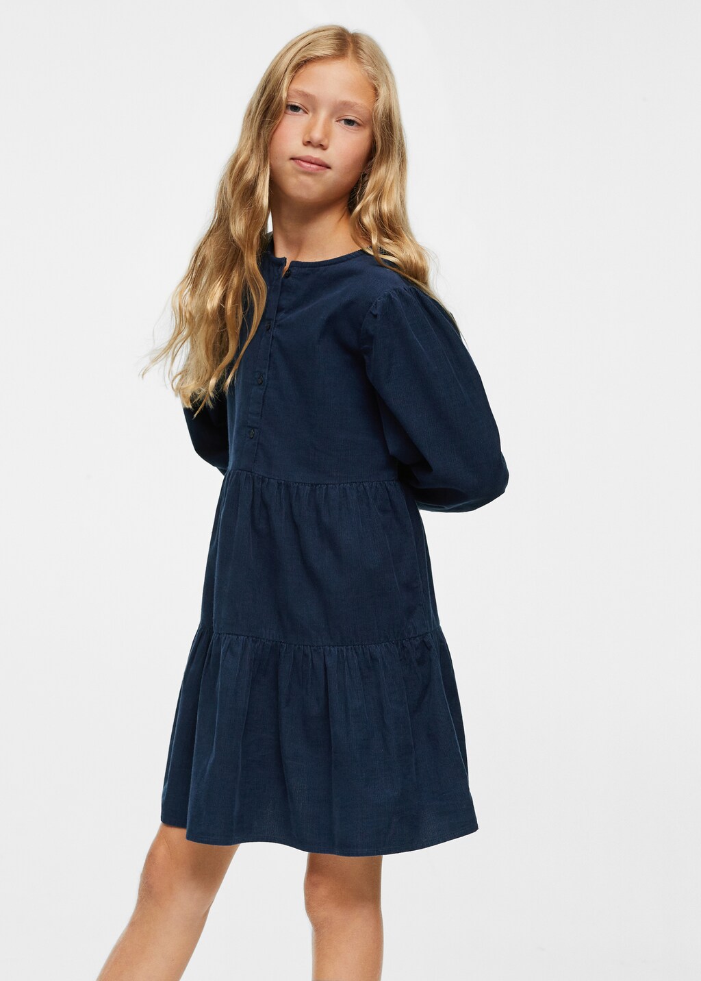 Ruffled corduroy dress - Medium plane