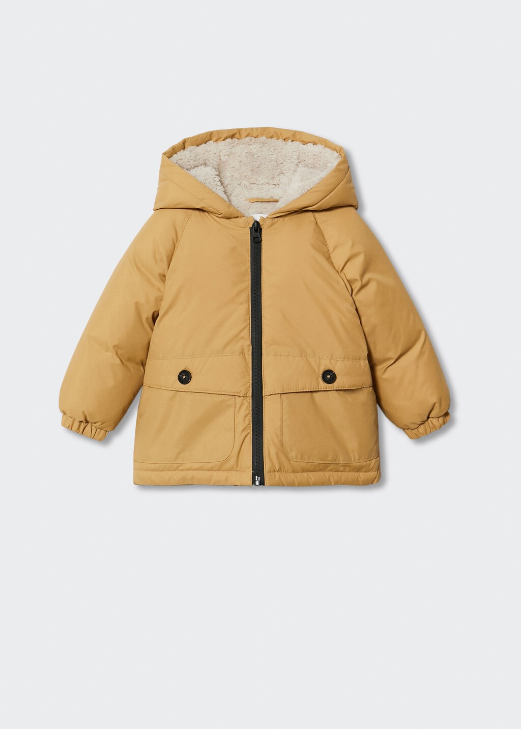 Padded anorak with shearling lining - Article without model