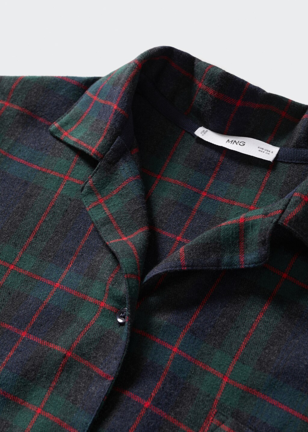 Check flannel pajama shirt - Details of the article 8