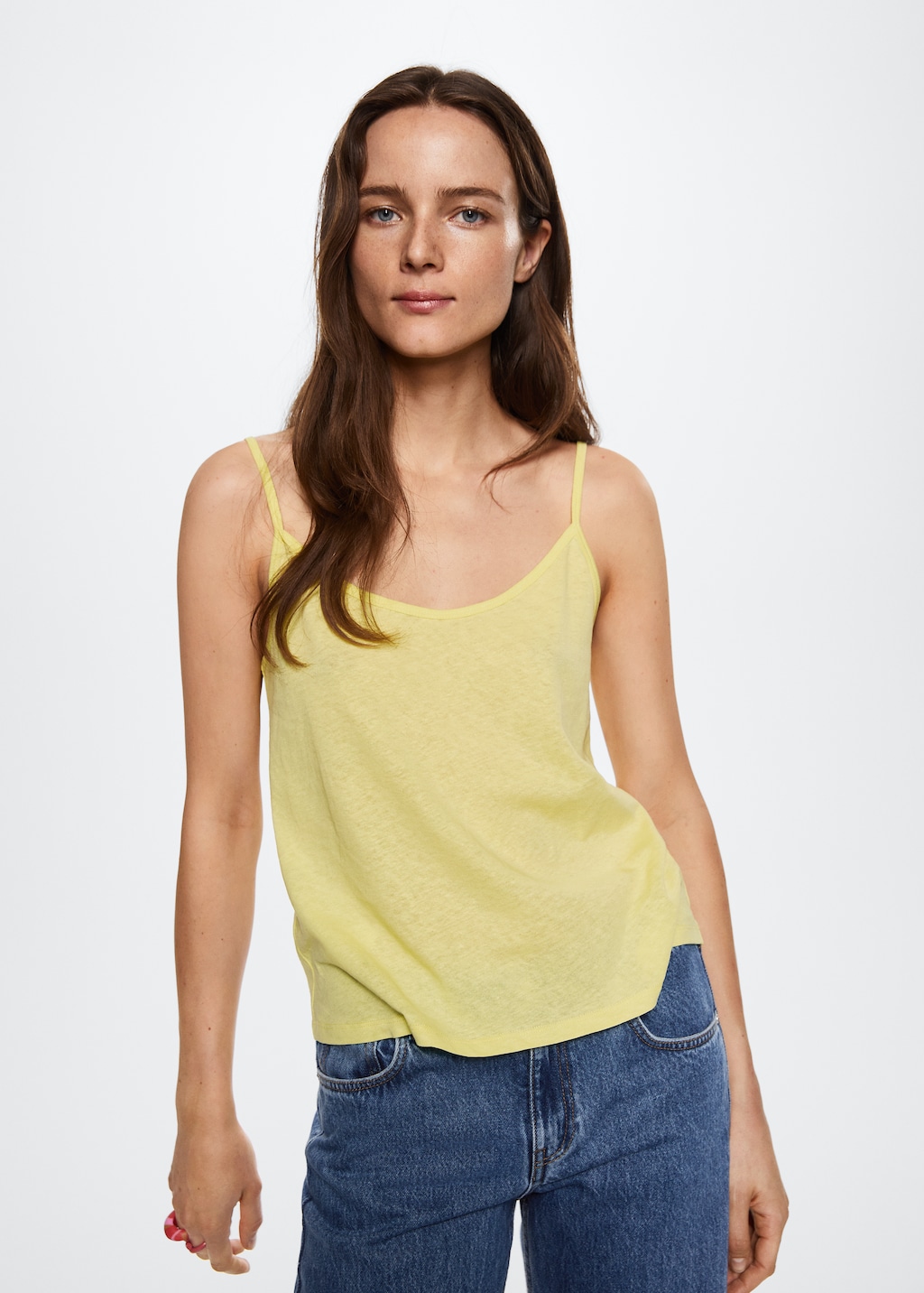 Cotton linen-blend top - Medium plane