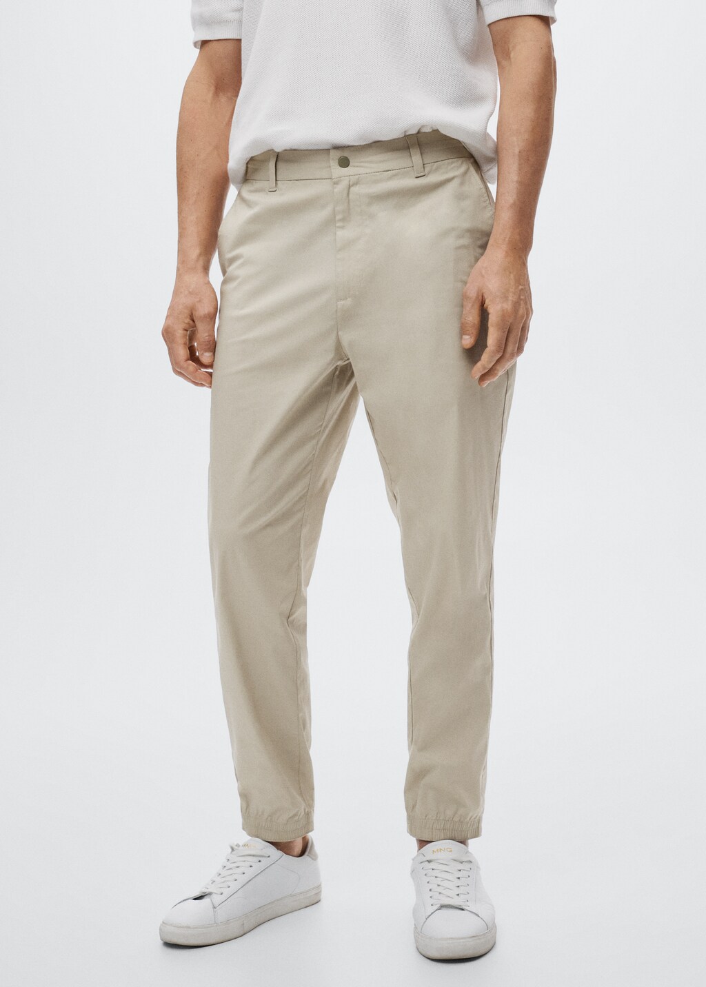 Cotton jogger-style trousers - Medium plane