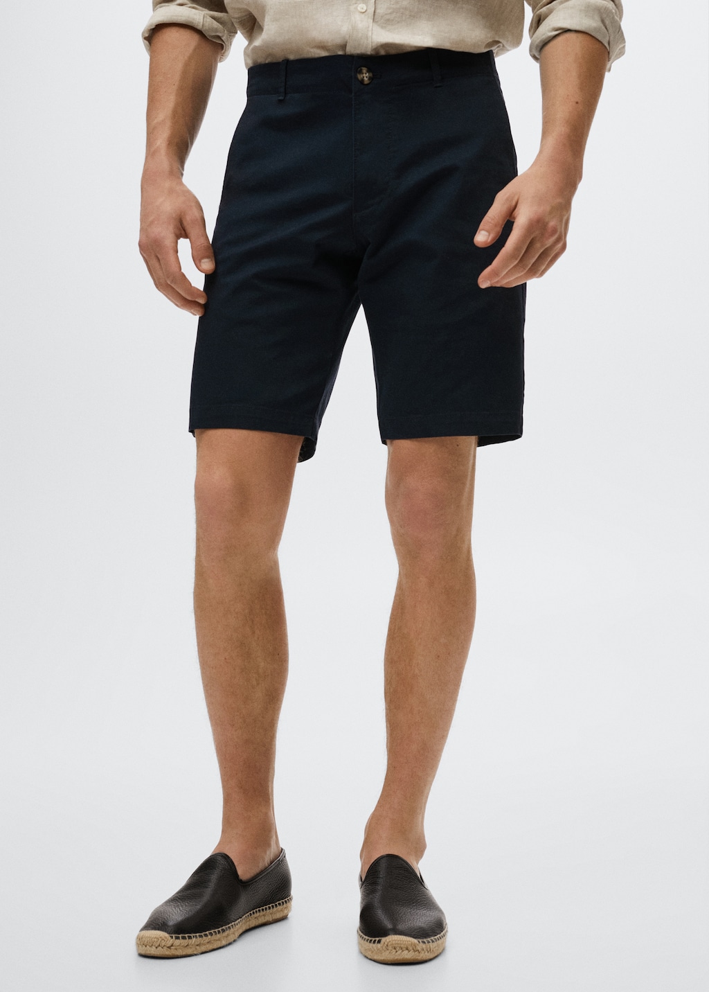 Slim-fit chino cotton bermuda shorts - Medium plane