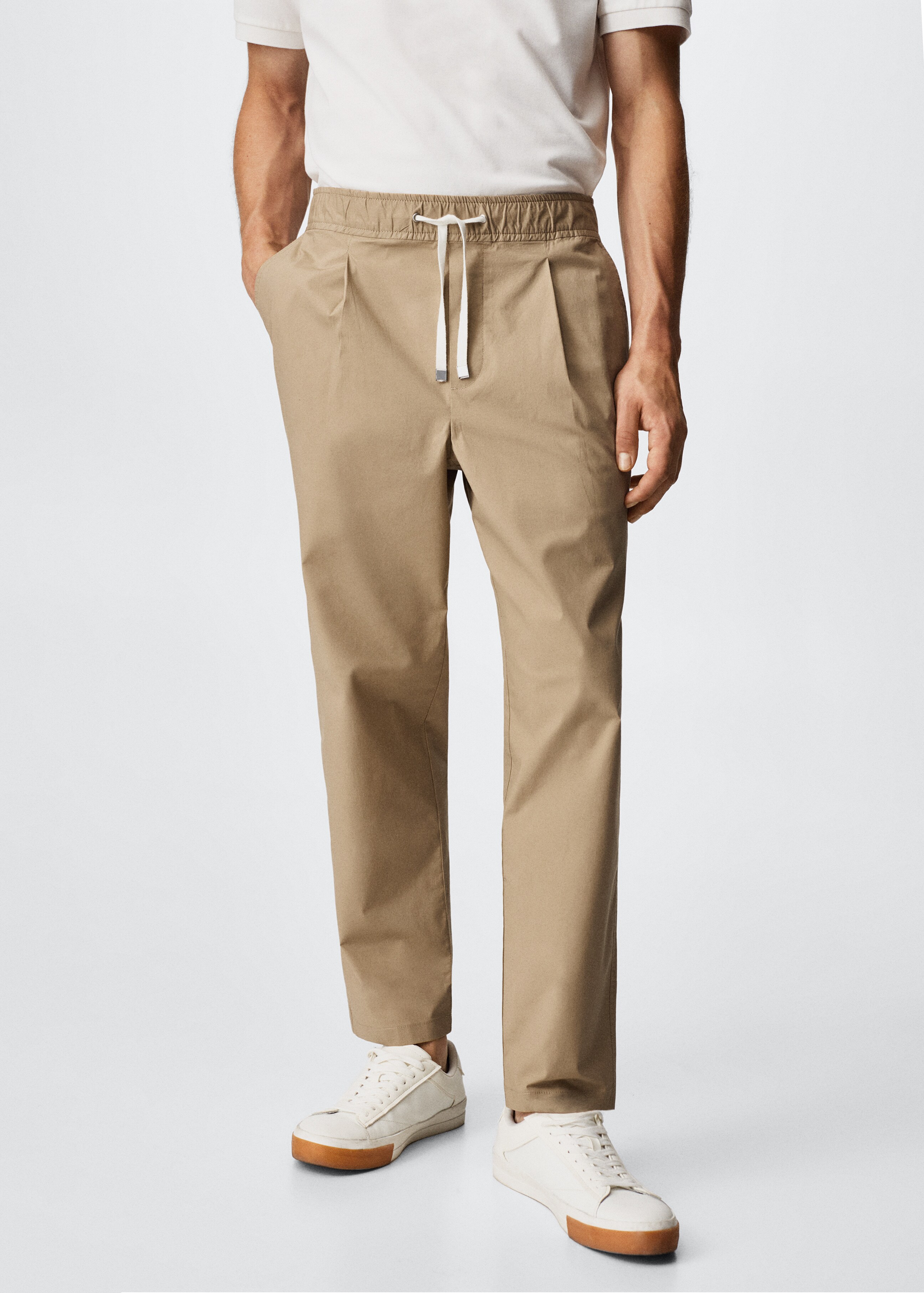 Cotton jogger-style trousers - Medium plane