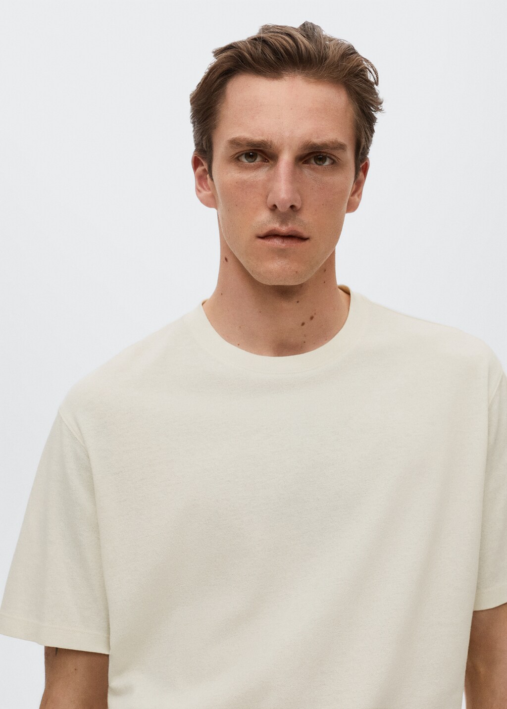 Cotton linen-blend T-shirt - Details of the article 1