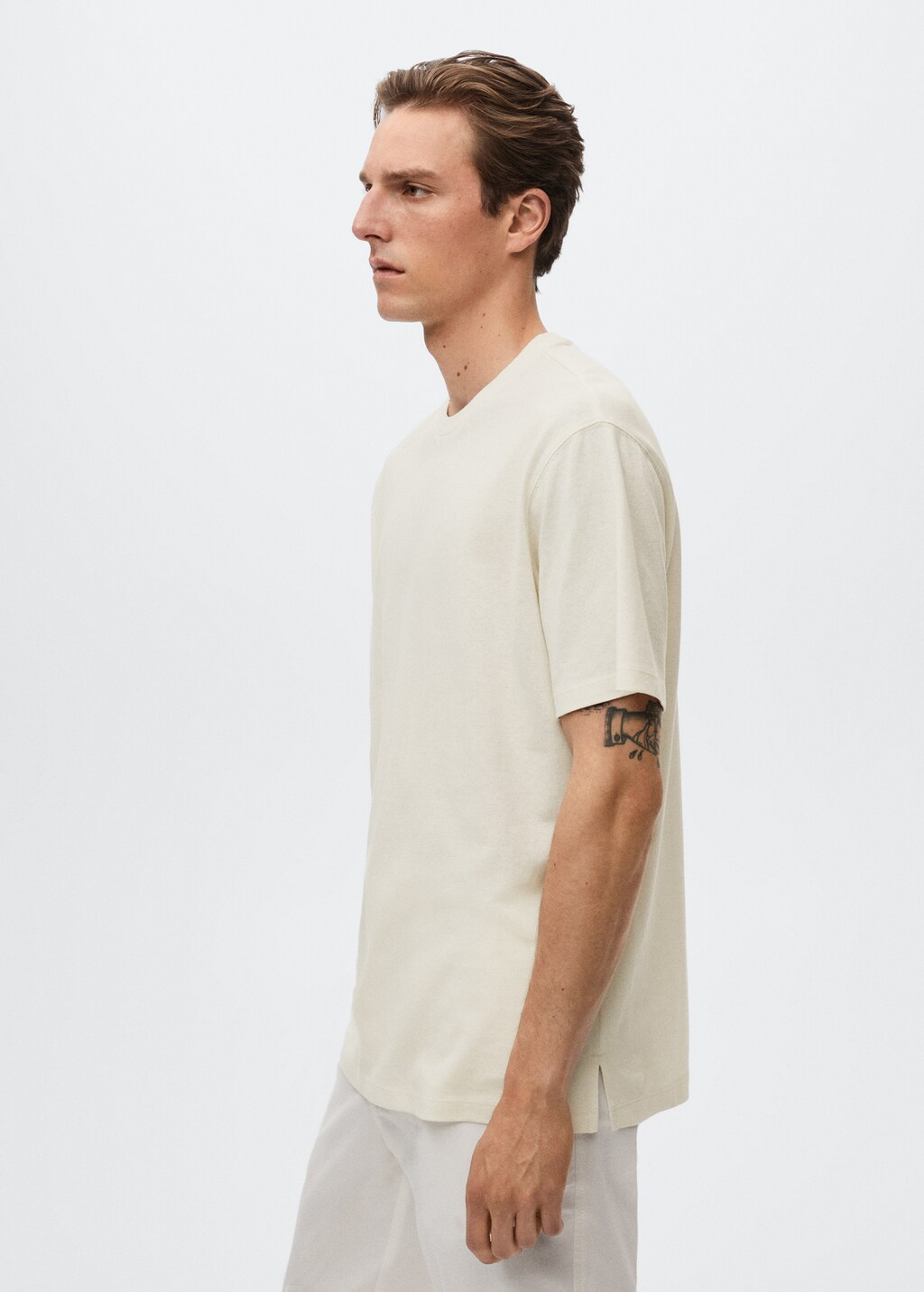 Cotton linen-blend T-shirt - Details of the article 2