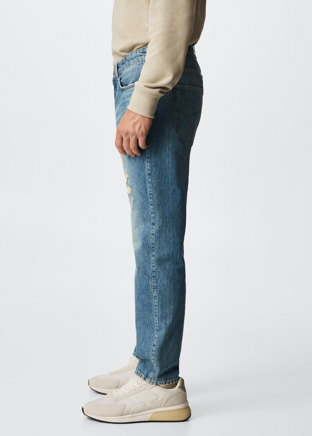 Ripped straight-fit jeans - Details of the article 2