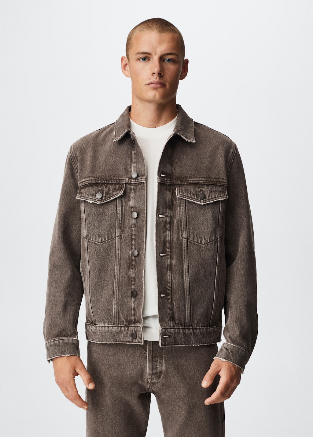 Oversize denim jacket Men MANGO OUTLET Greece