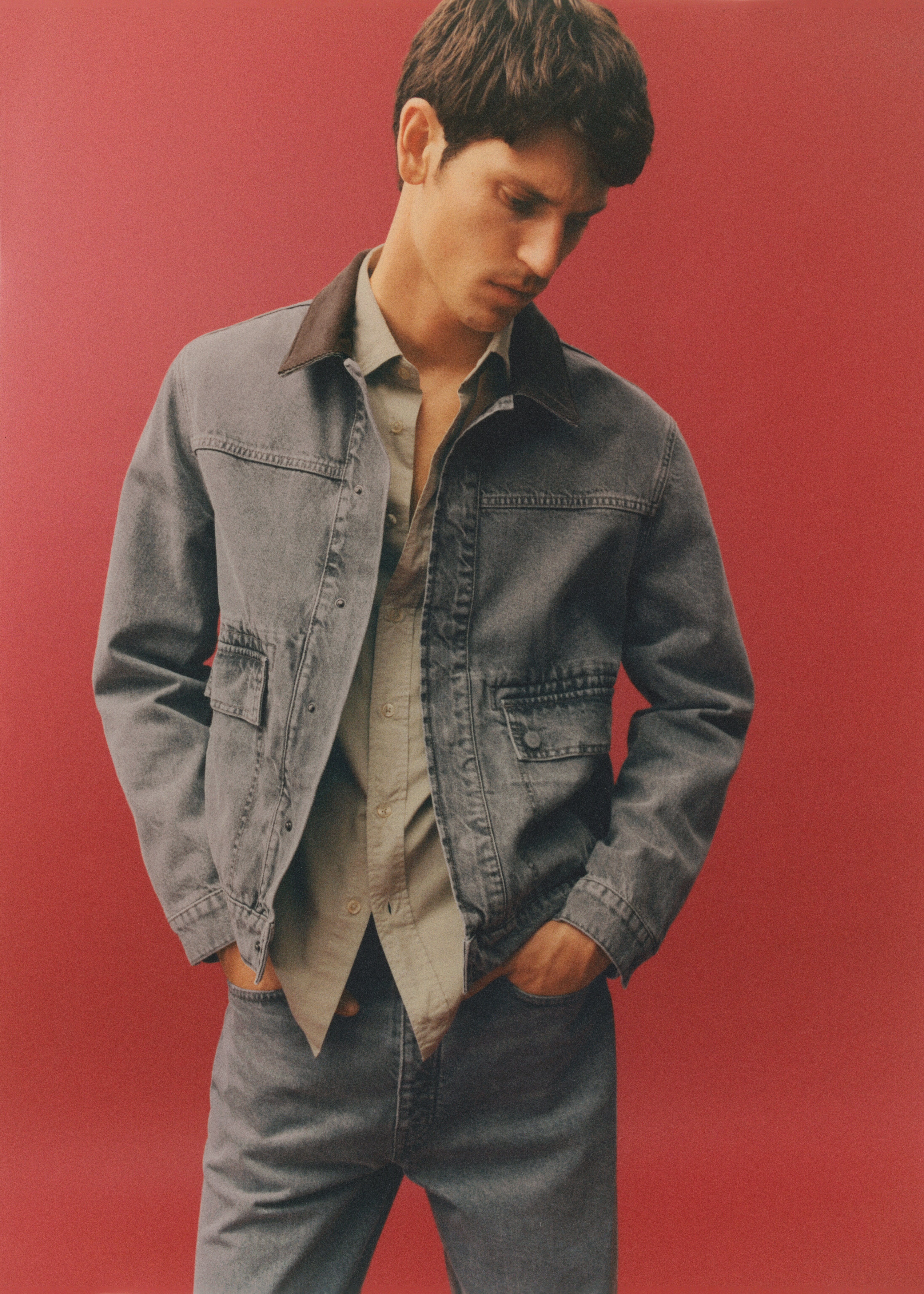 Denim jacket with corduroy collar  - Details of the article 5