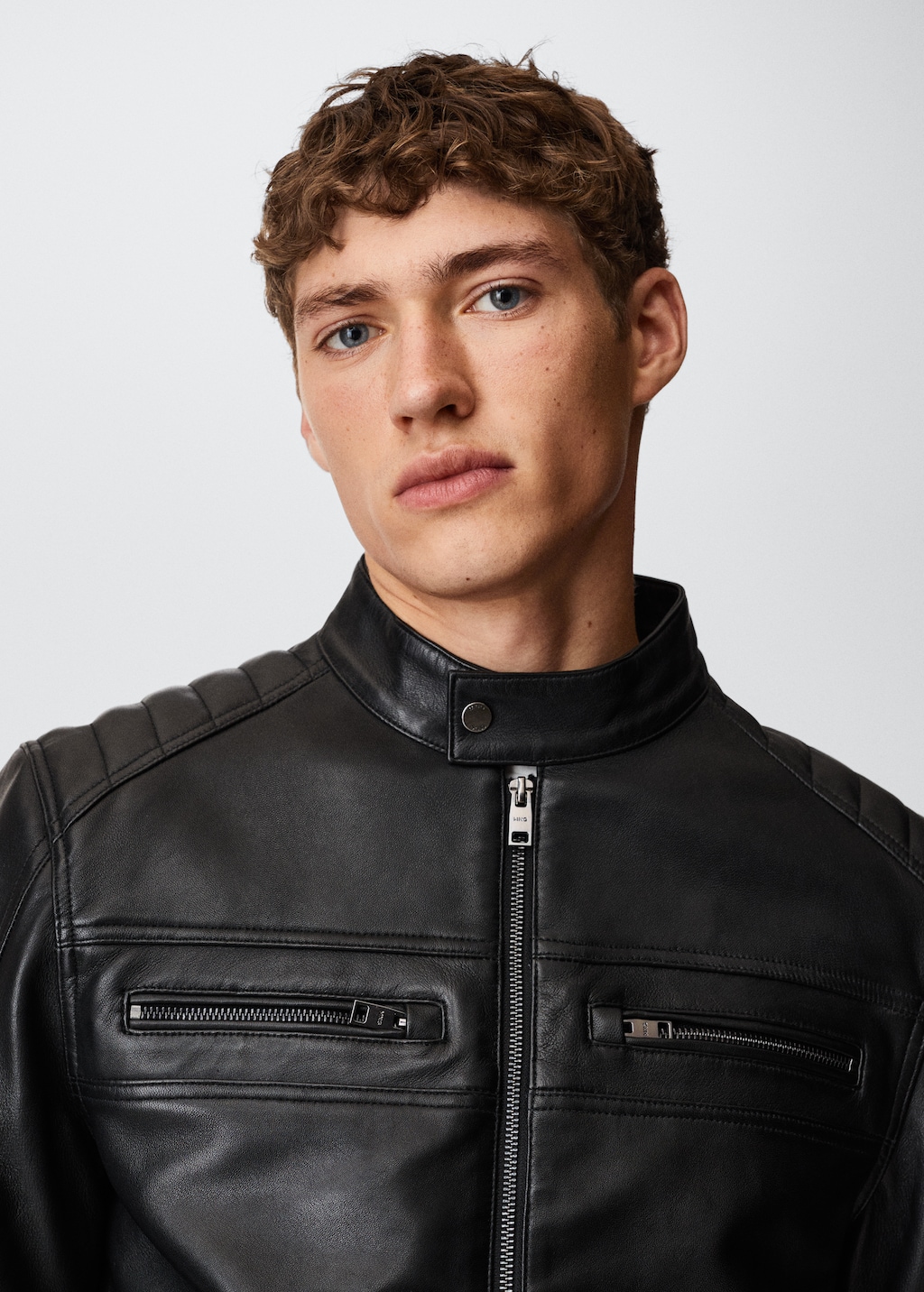 Leather biker jacket - Details of the article 1