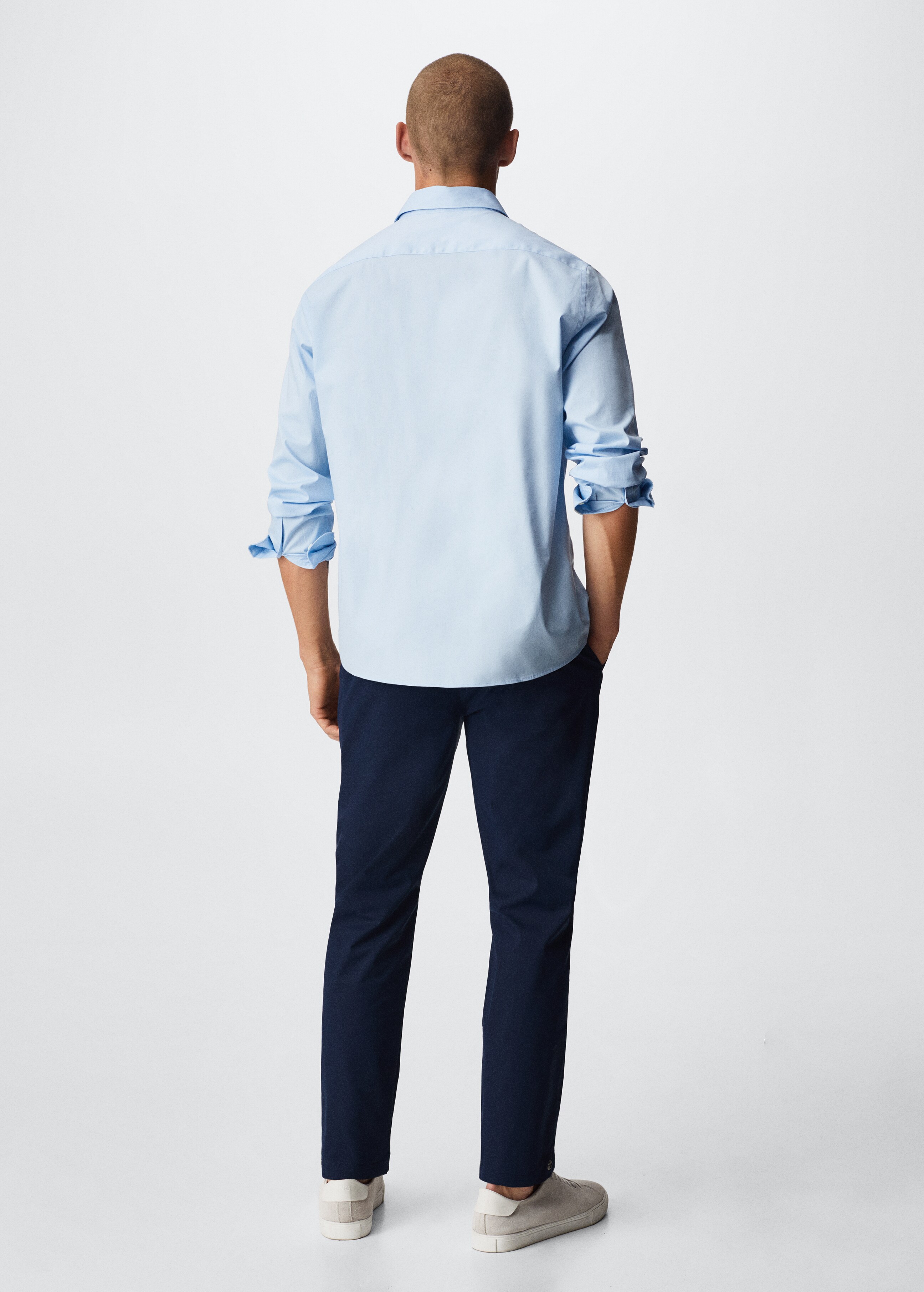 Slim fit stretch cotton shirt - Reverse of the article