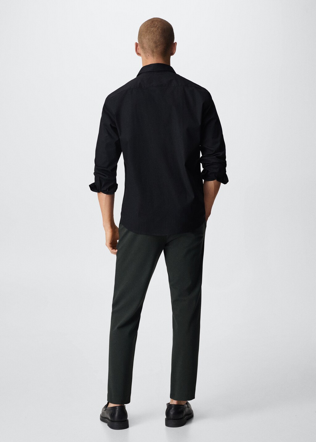 Slim fit stretch cotton shirt - Reverse of the article