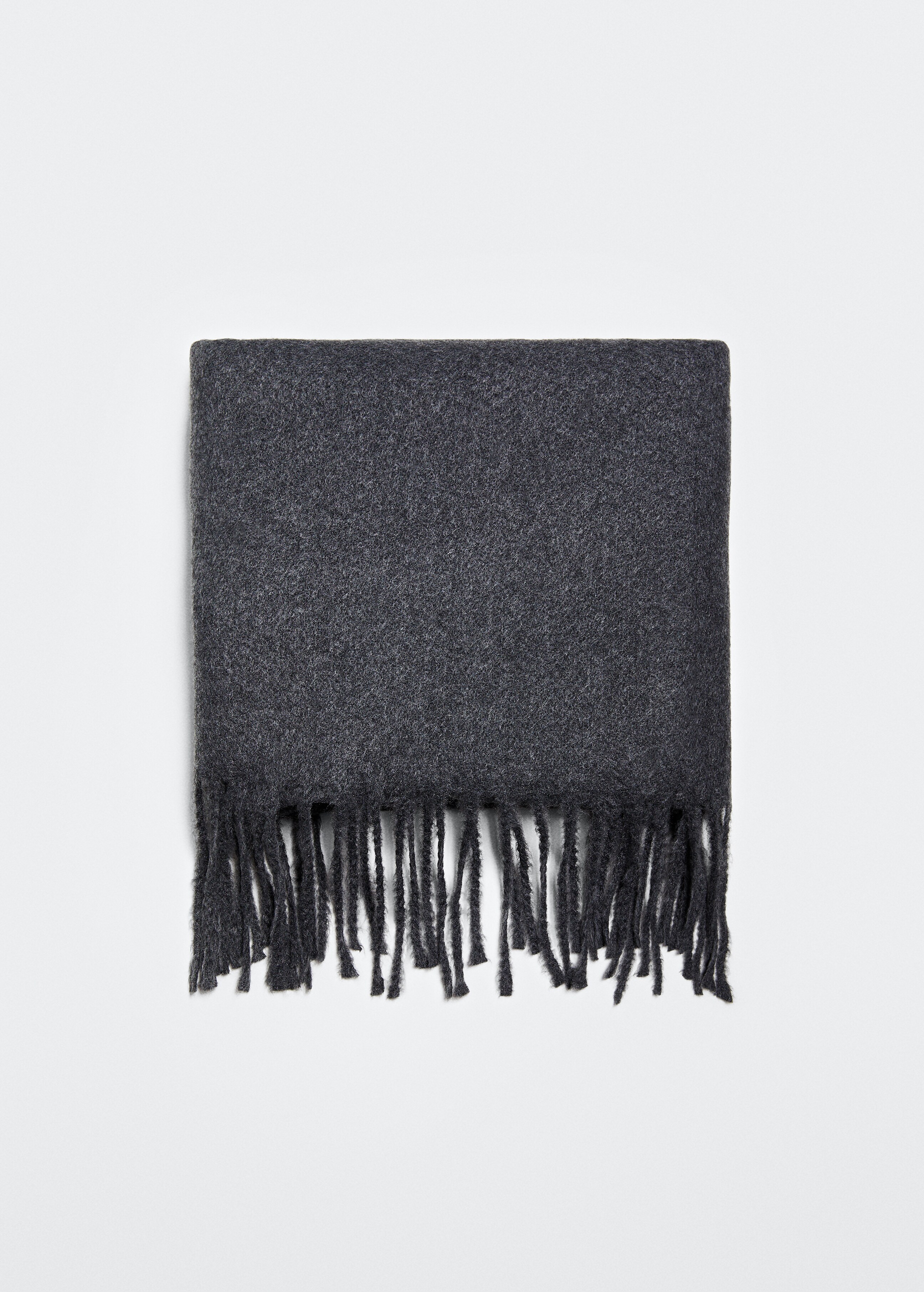 Fringed plain scarf - Article without model