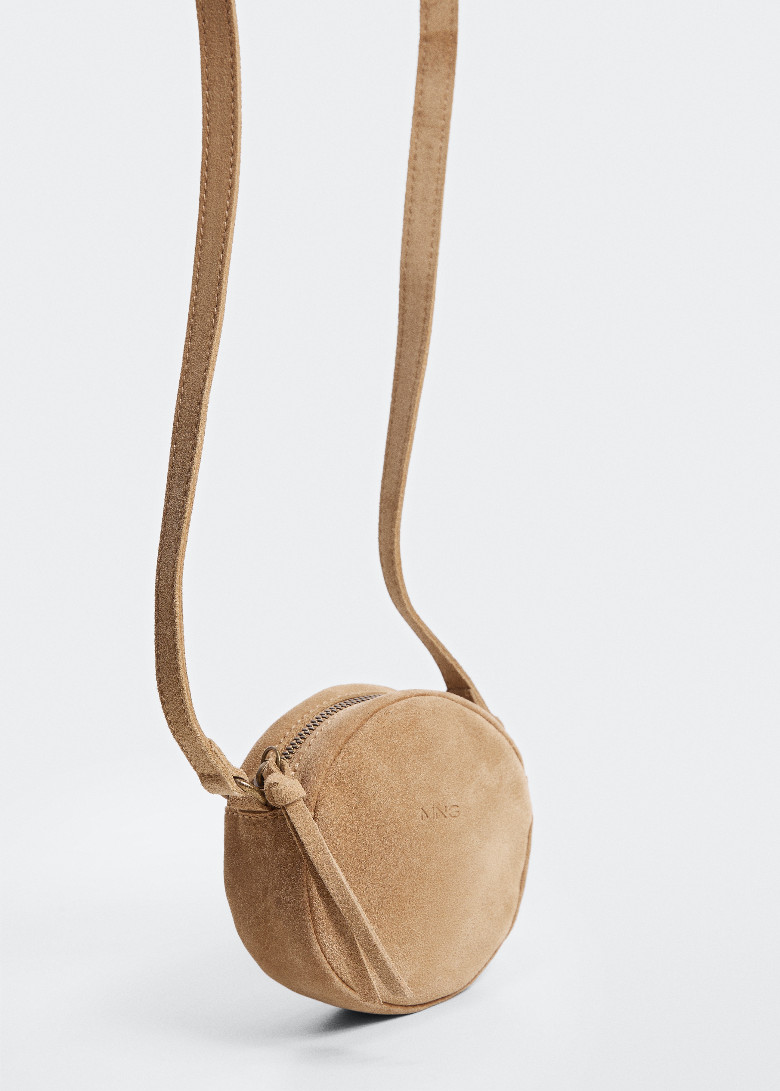 Round leather bag - Medium plane