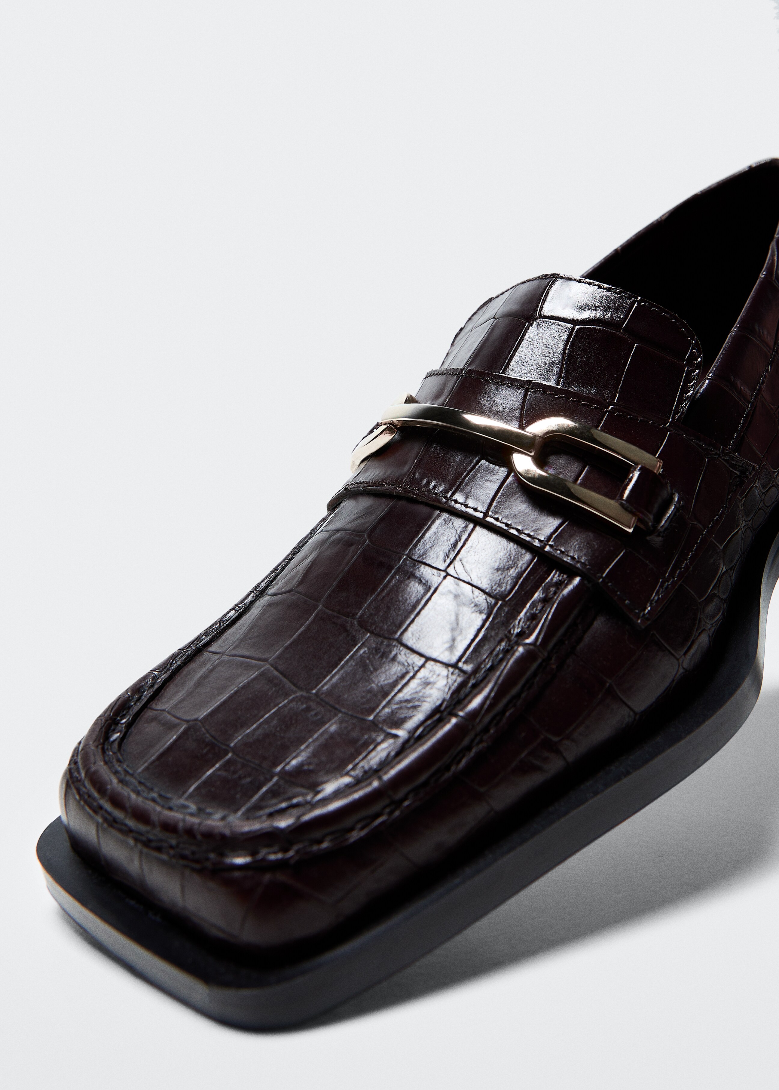 Square-toe leather loafers - Details of the article 2