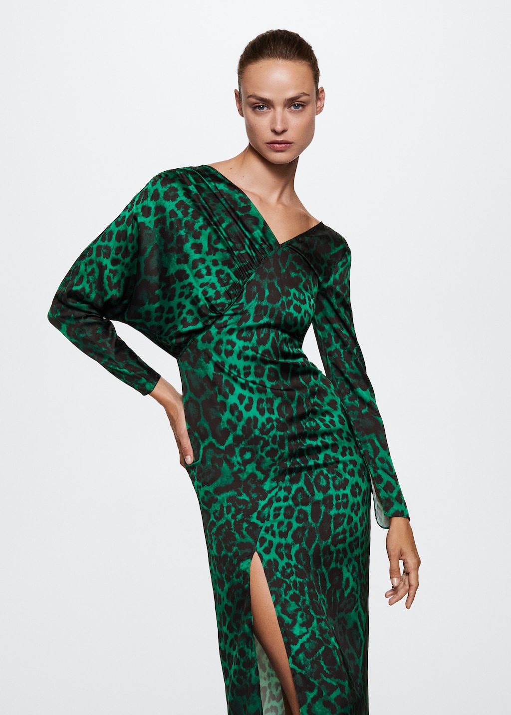 Leopard-print fluid dress - Medium plane