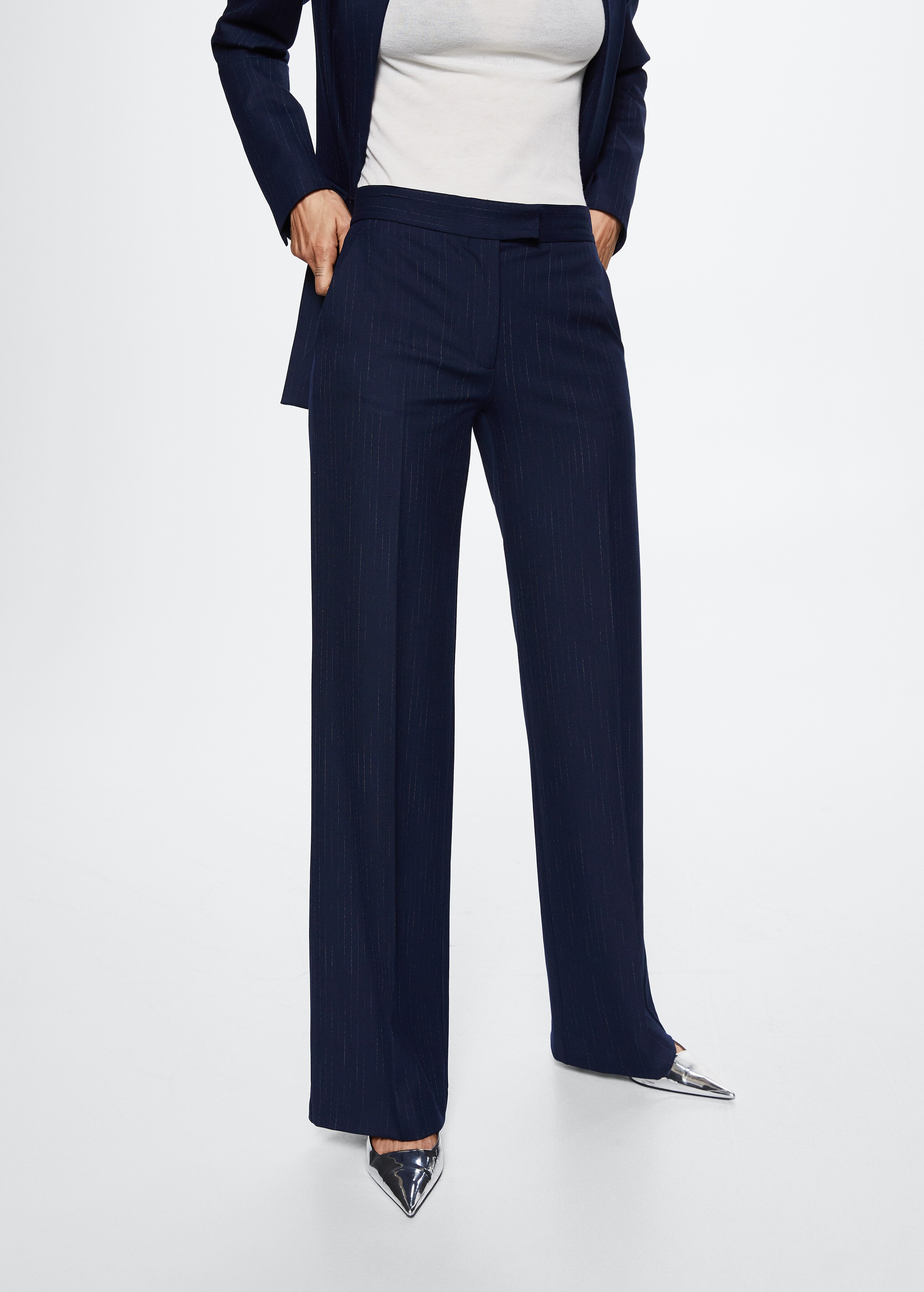 Pinstripe suit trousers - Medium plane