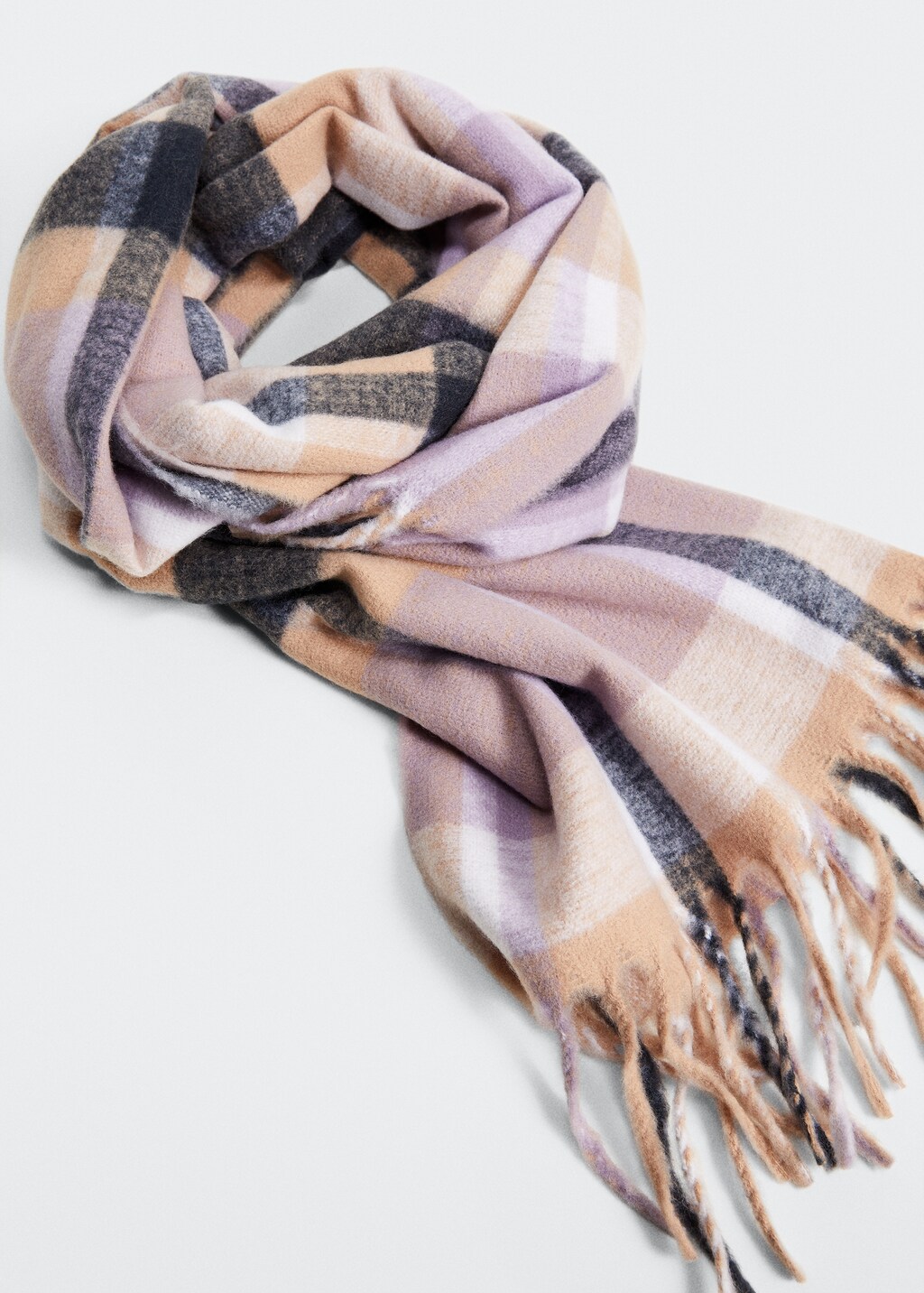 Fringed check scarf - Details of the article 3