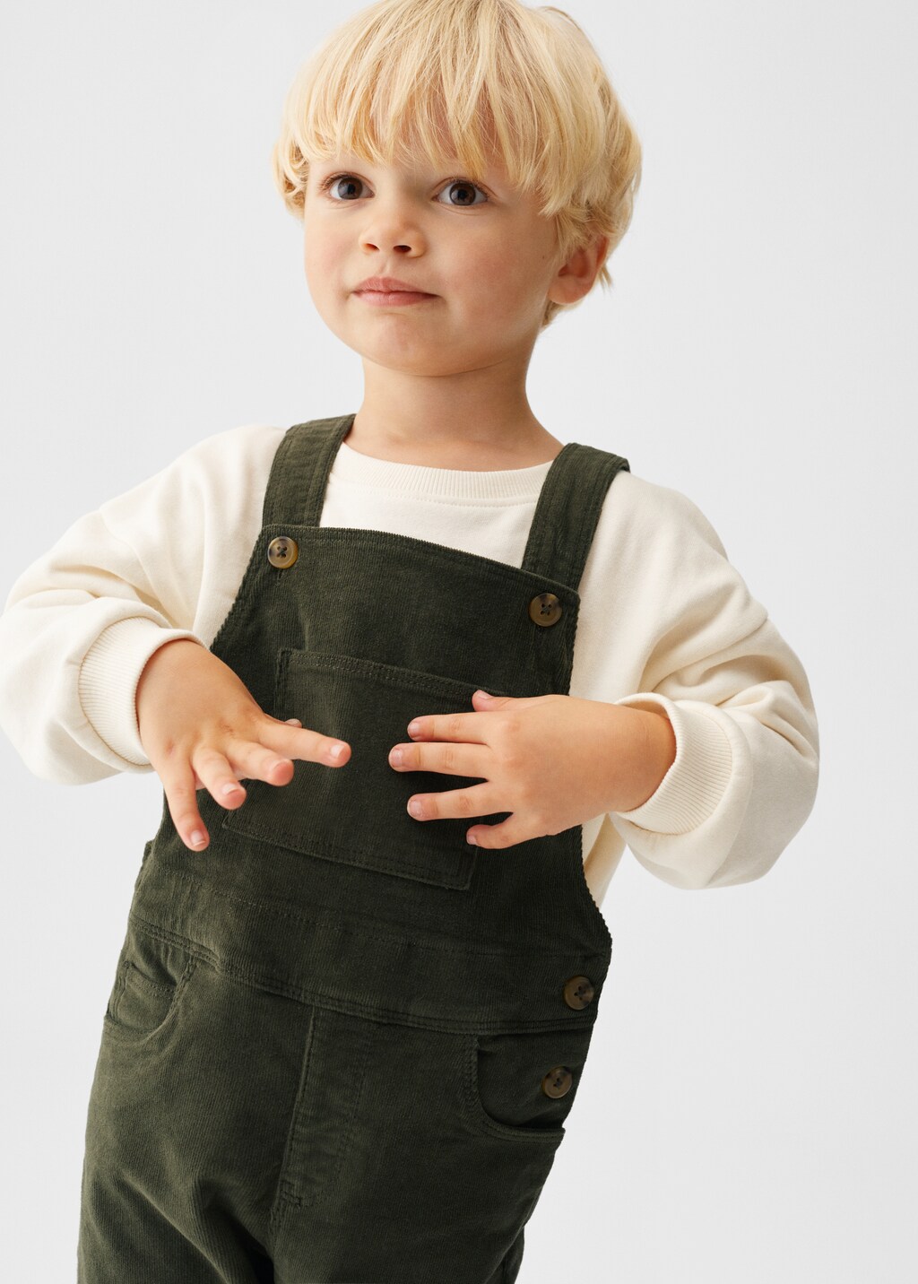 Long corduroy dungarees - Medium plane