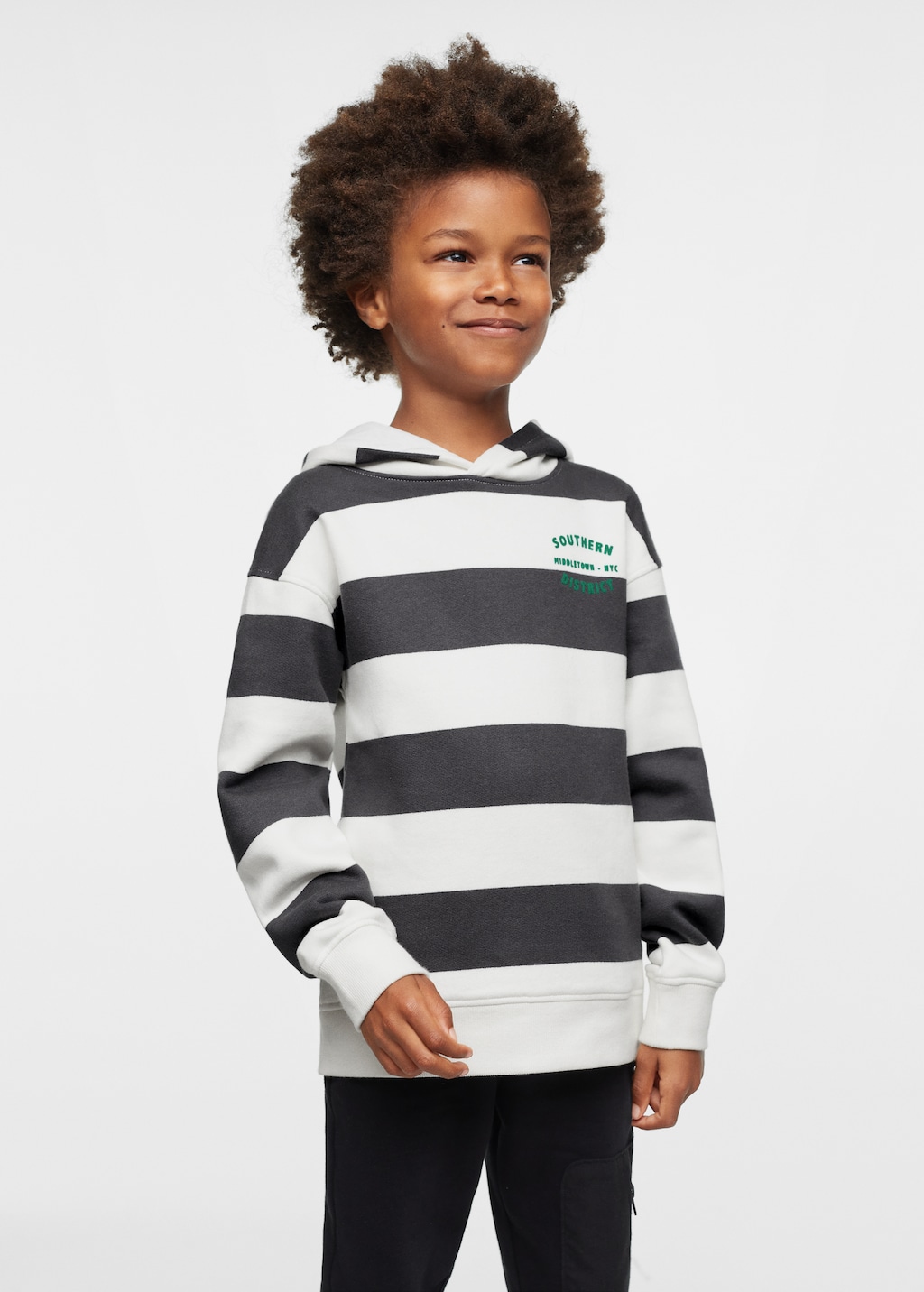 Striped hooded sweatshirt - Medium plane