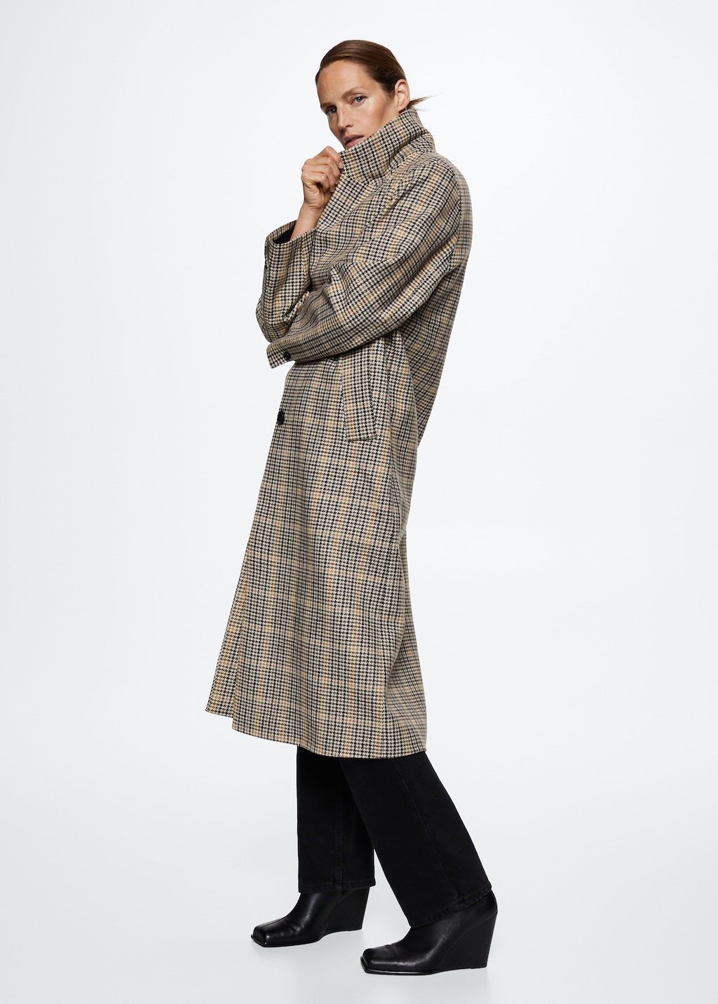 Houndstooth wool-blend coat - Details of the article 2