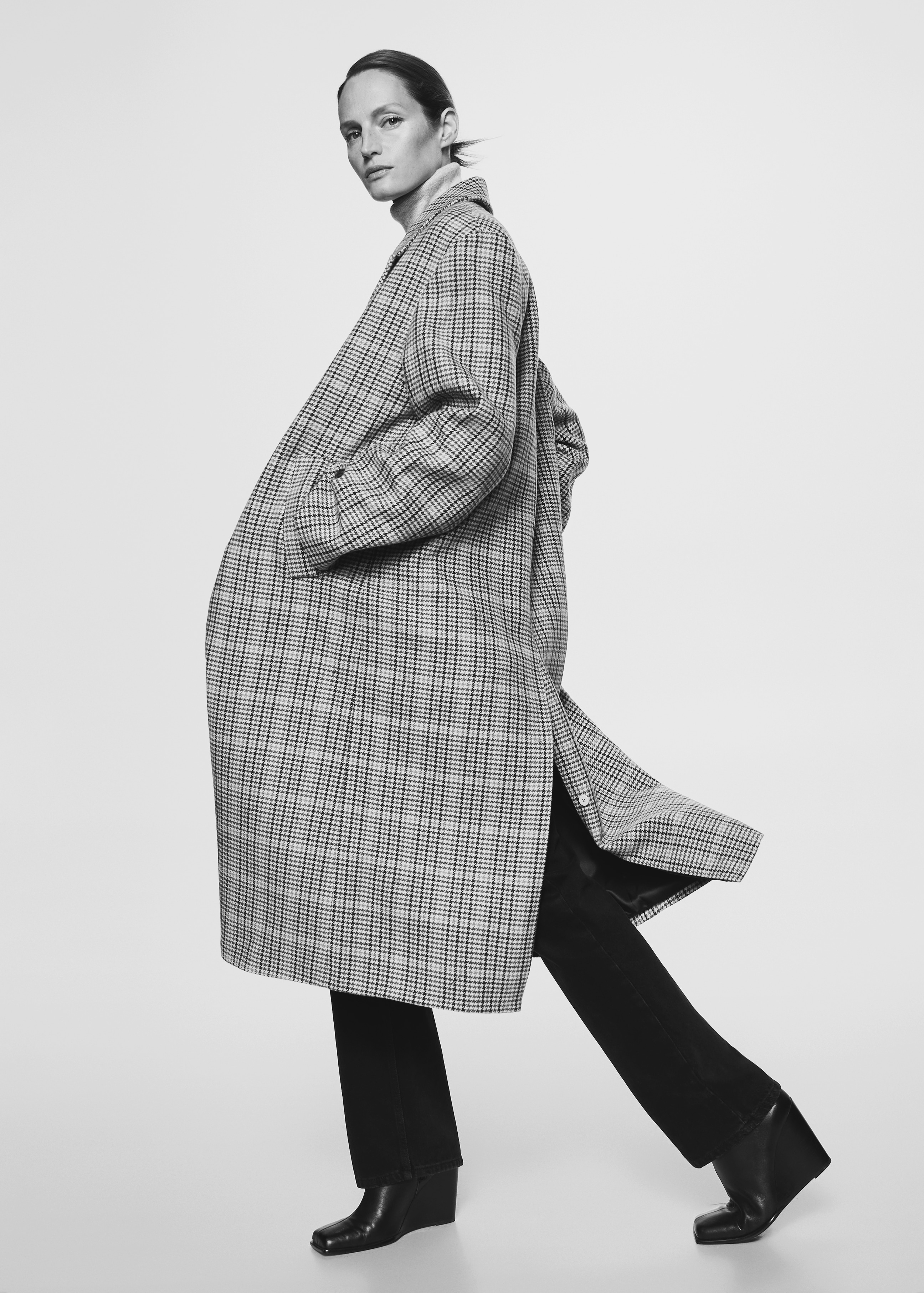 Houndstooth wool-blend coat - Details of the article 4