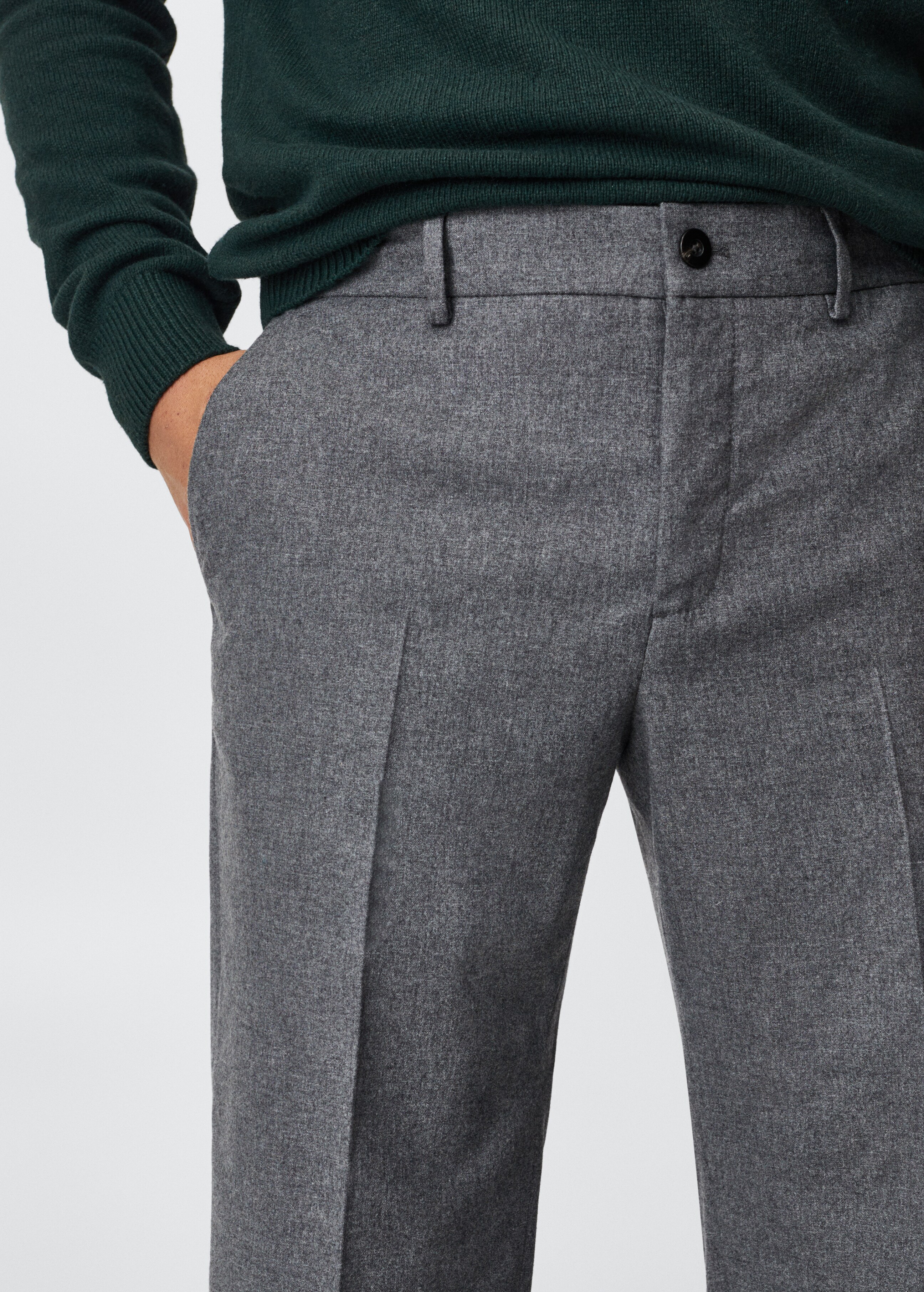 Slim fit wool suit trousers - Details of the article 4