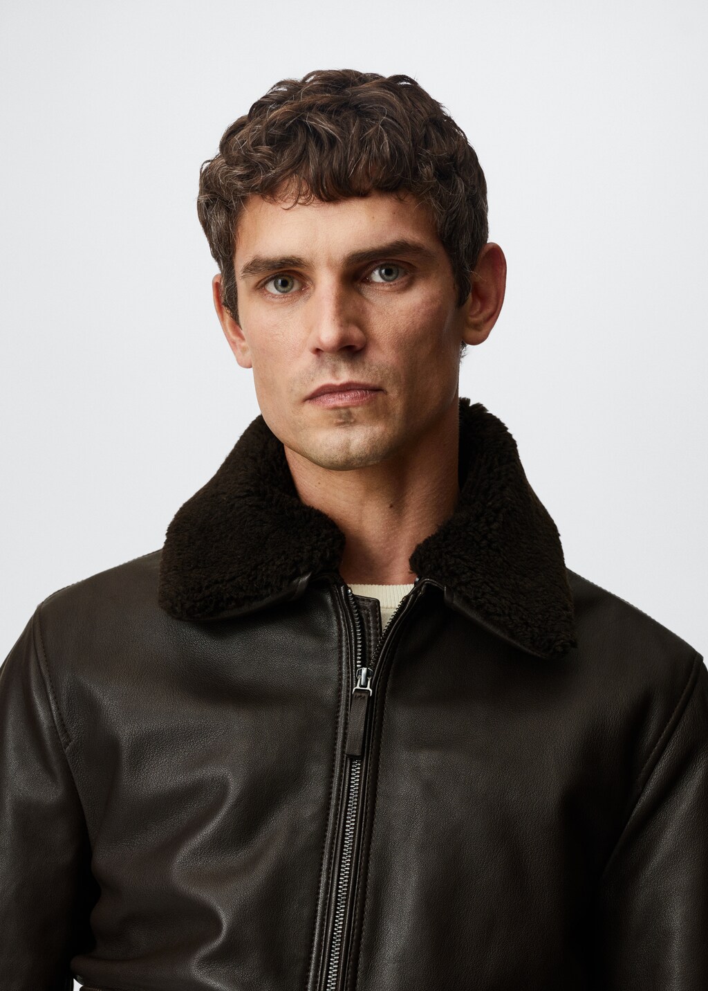 Aviator leather jacket - Details of the article 1