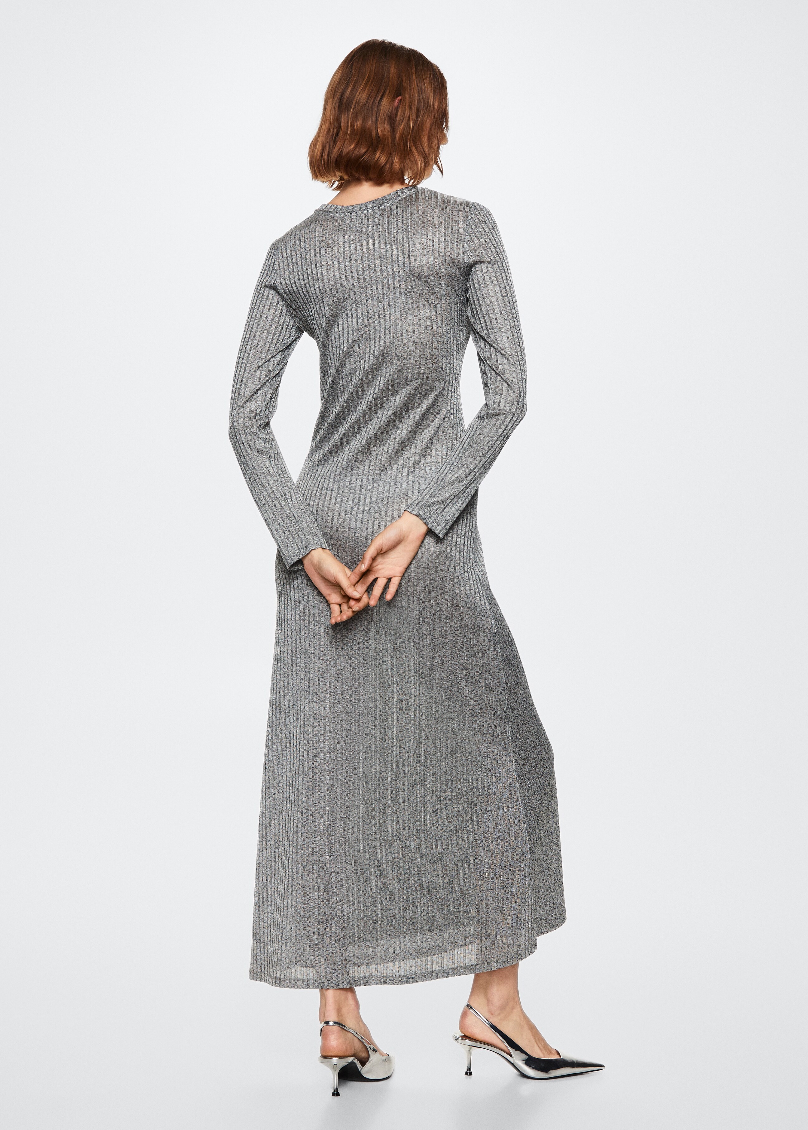 Ribbed long dress - Reverse of the article
