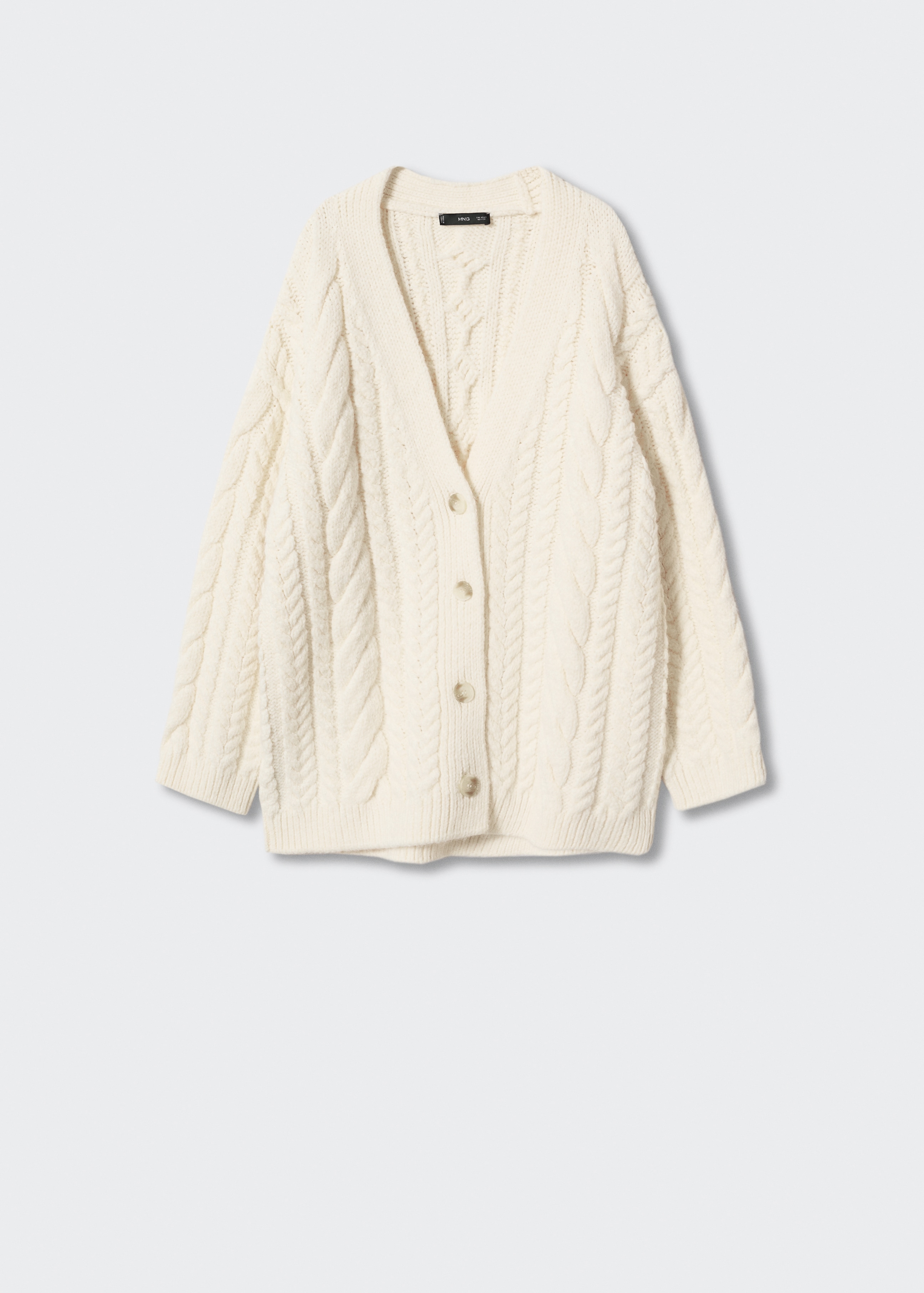 Buttoned knit braided cardigan - Article without model