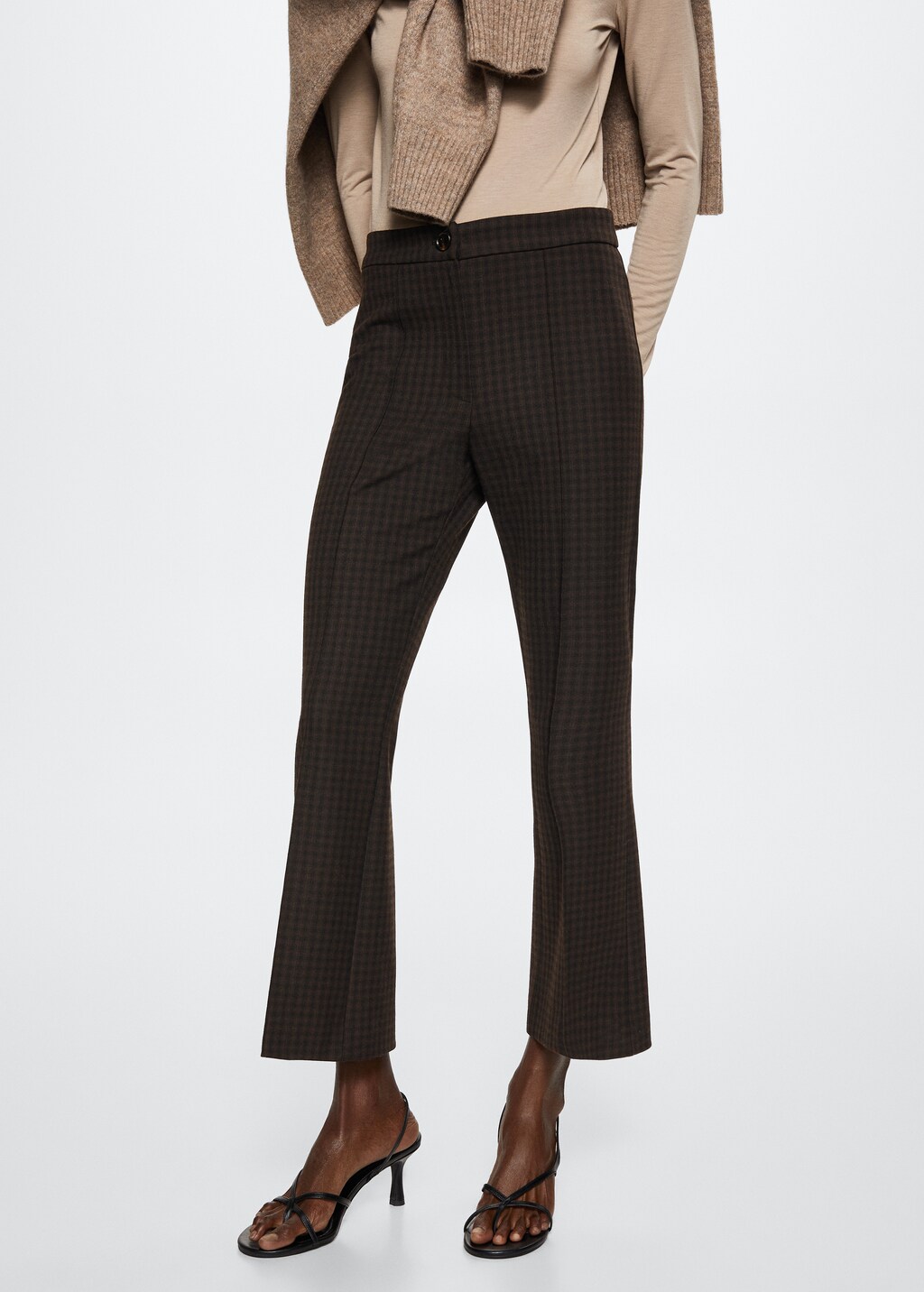 Kick flared check trousers - Medium plane