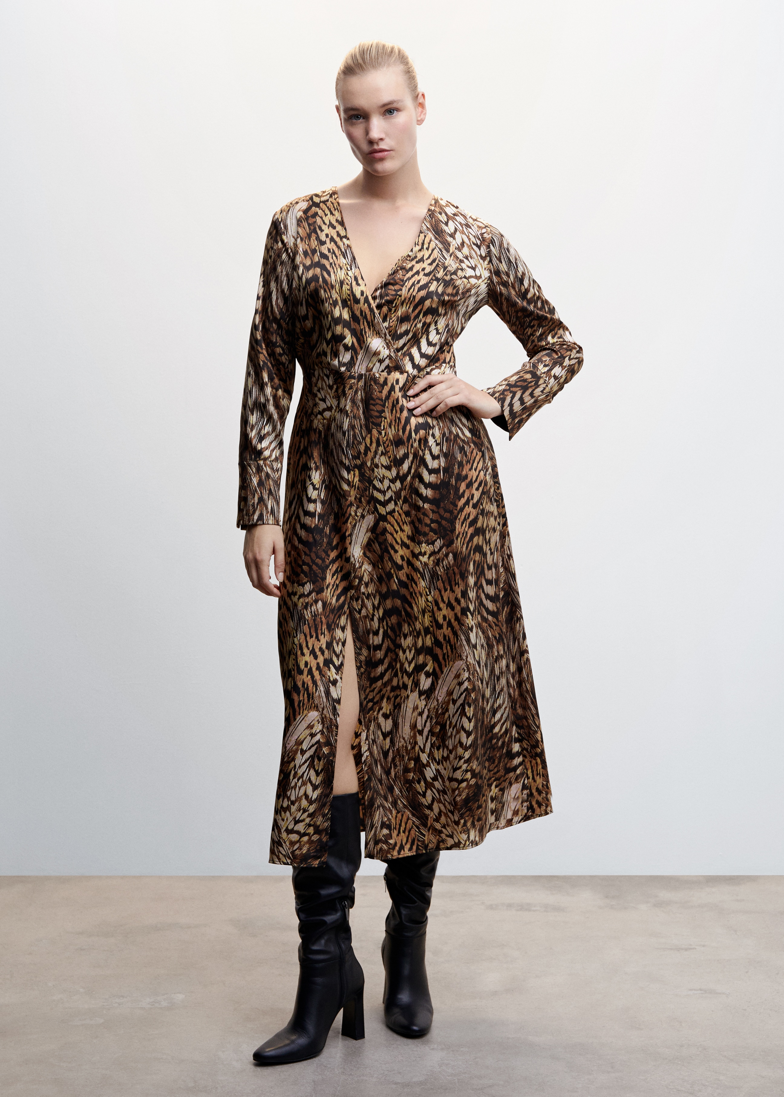 Flowy animal print dress - Details of the article 3